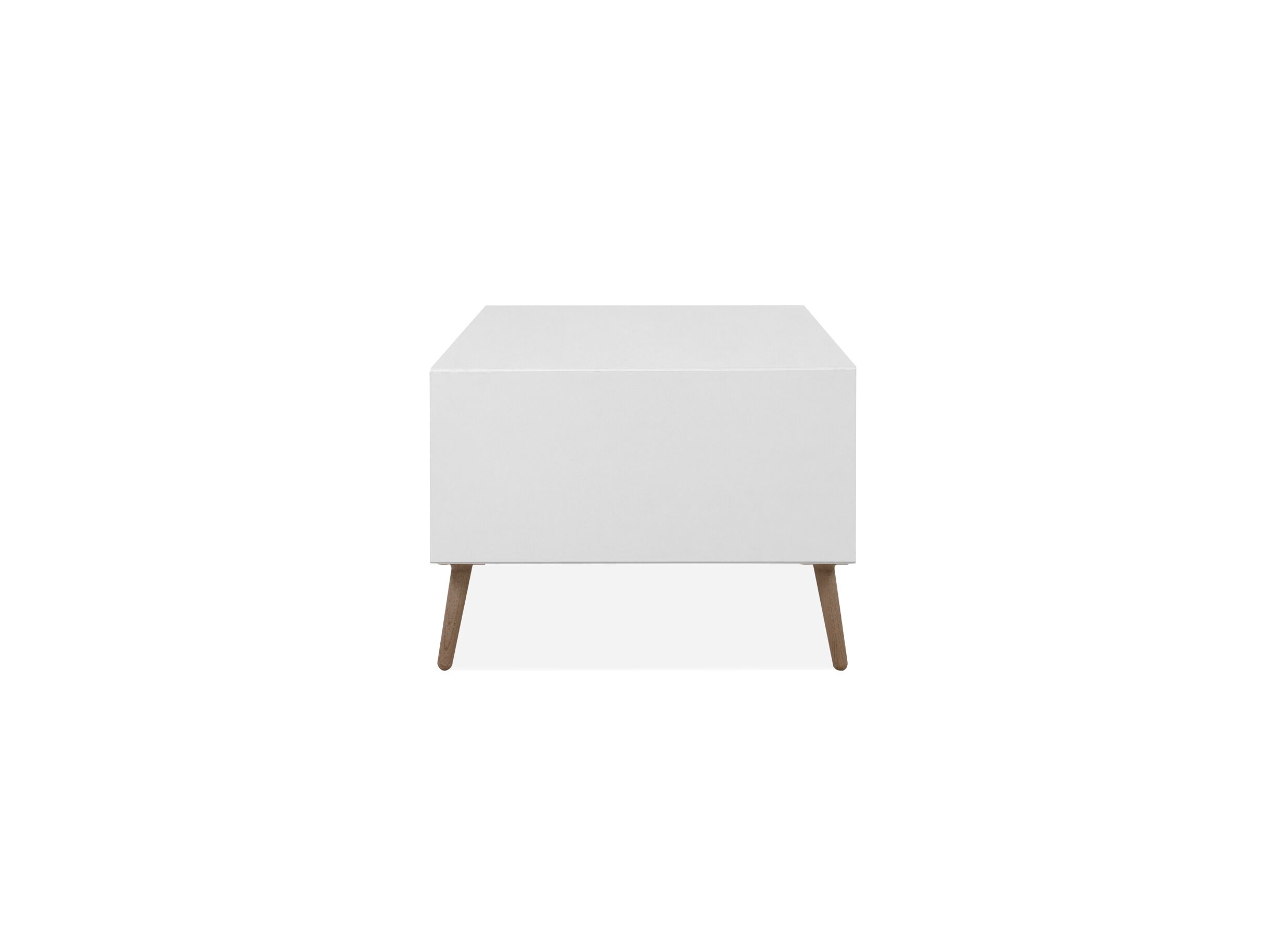 Aperçu - Table basse Arona 94x55cm avec rangement - mélamine - blanc
