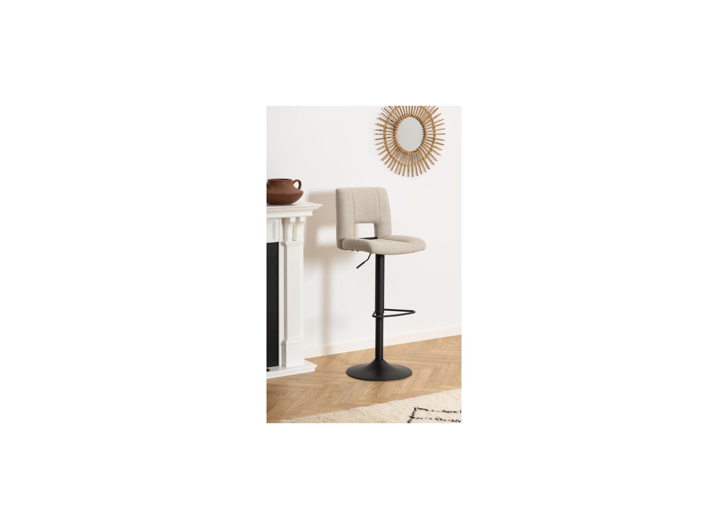 Sfeerfoto - Barstoel ZH62-83cm - stof - beige
