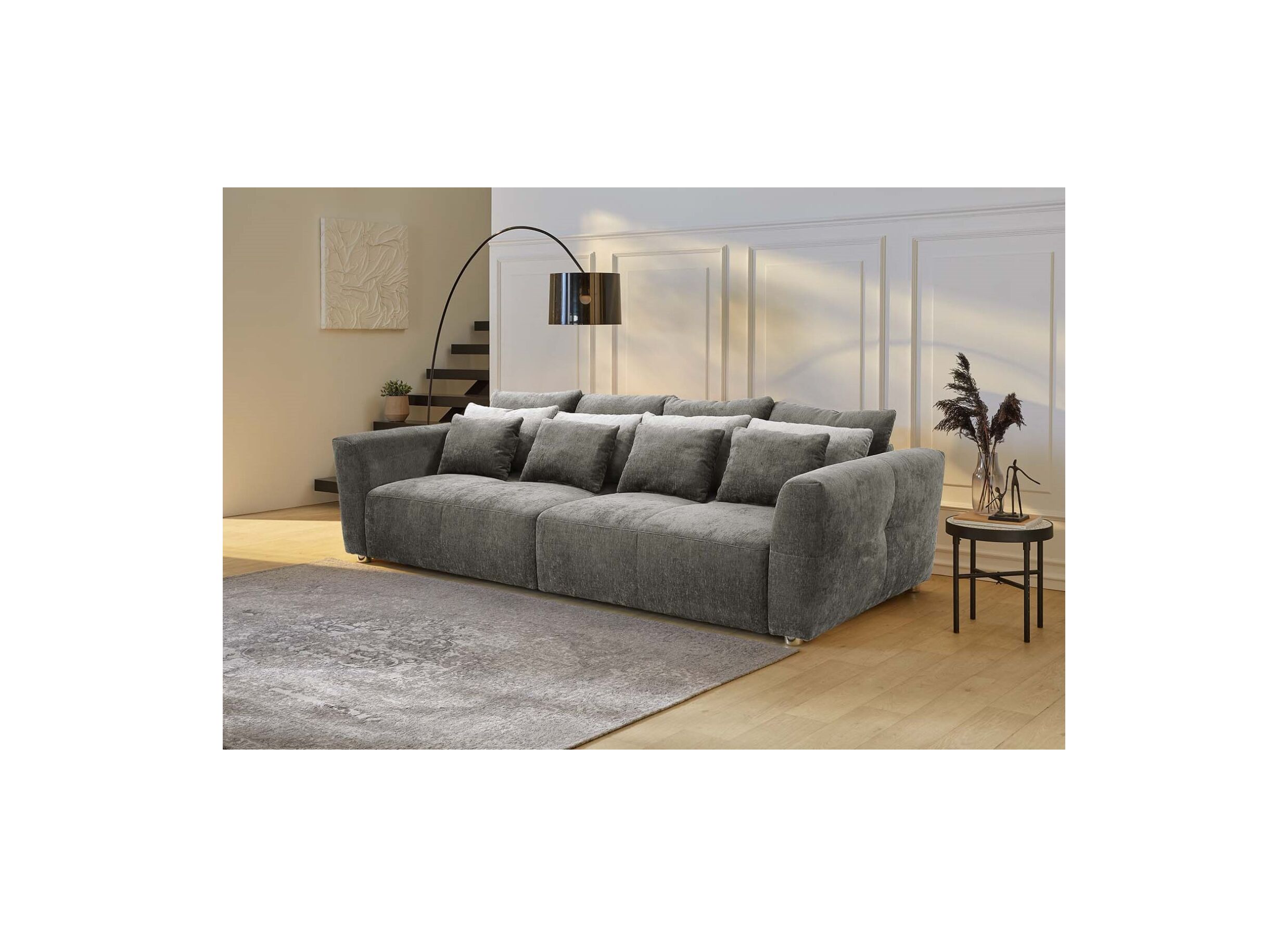 Sfeerfoto - Zetel Gulliver 4-zit 298x135cm - stof - grijs