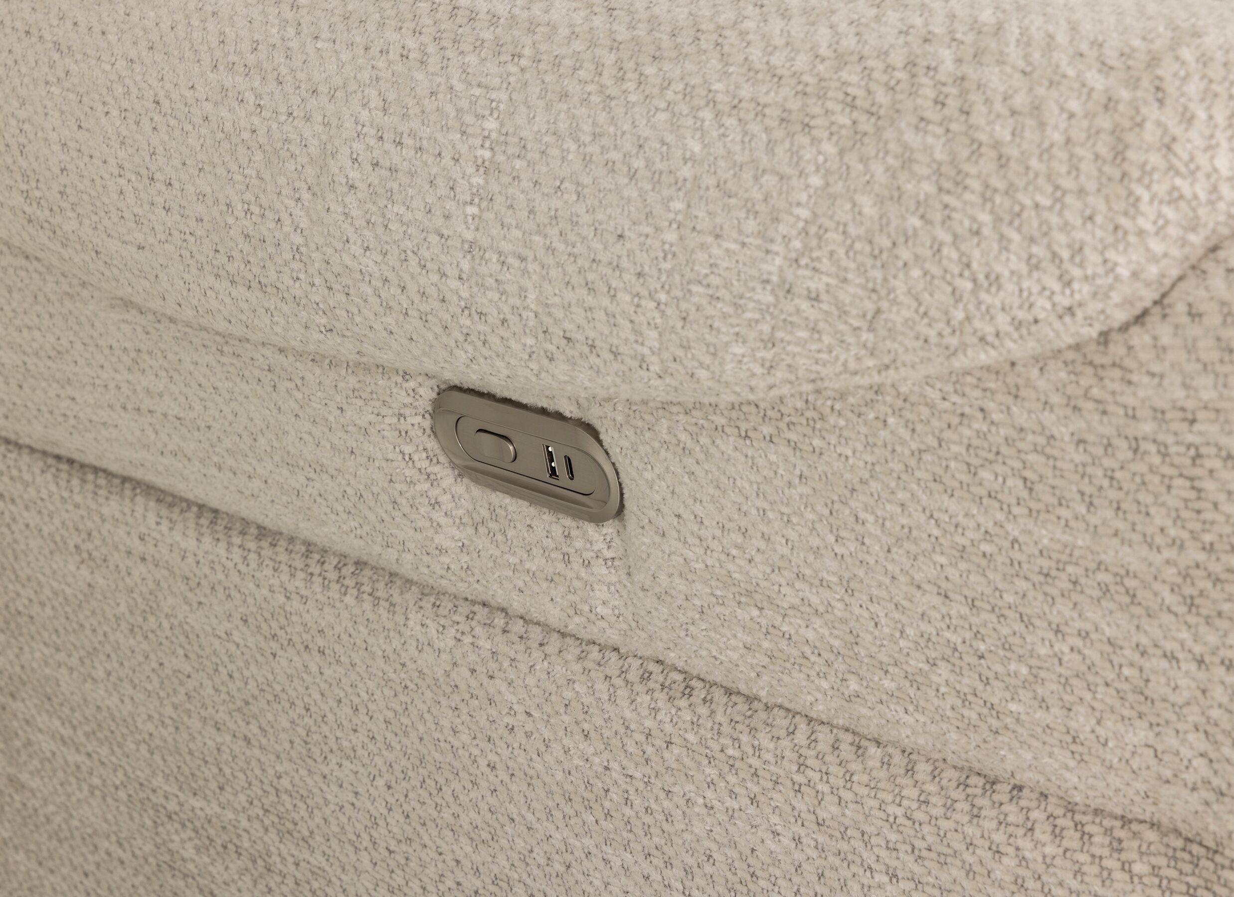 Detailfoto - Hoeksalon Kenobi 239x164cm - stof - lichtgrijs met relax