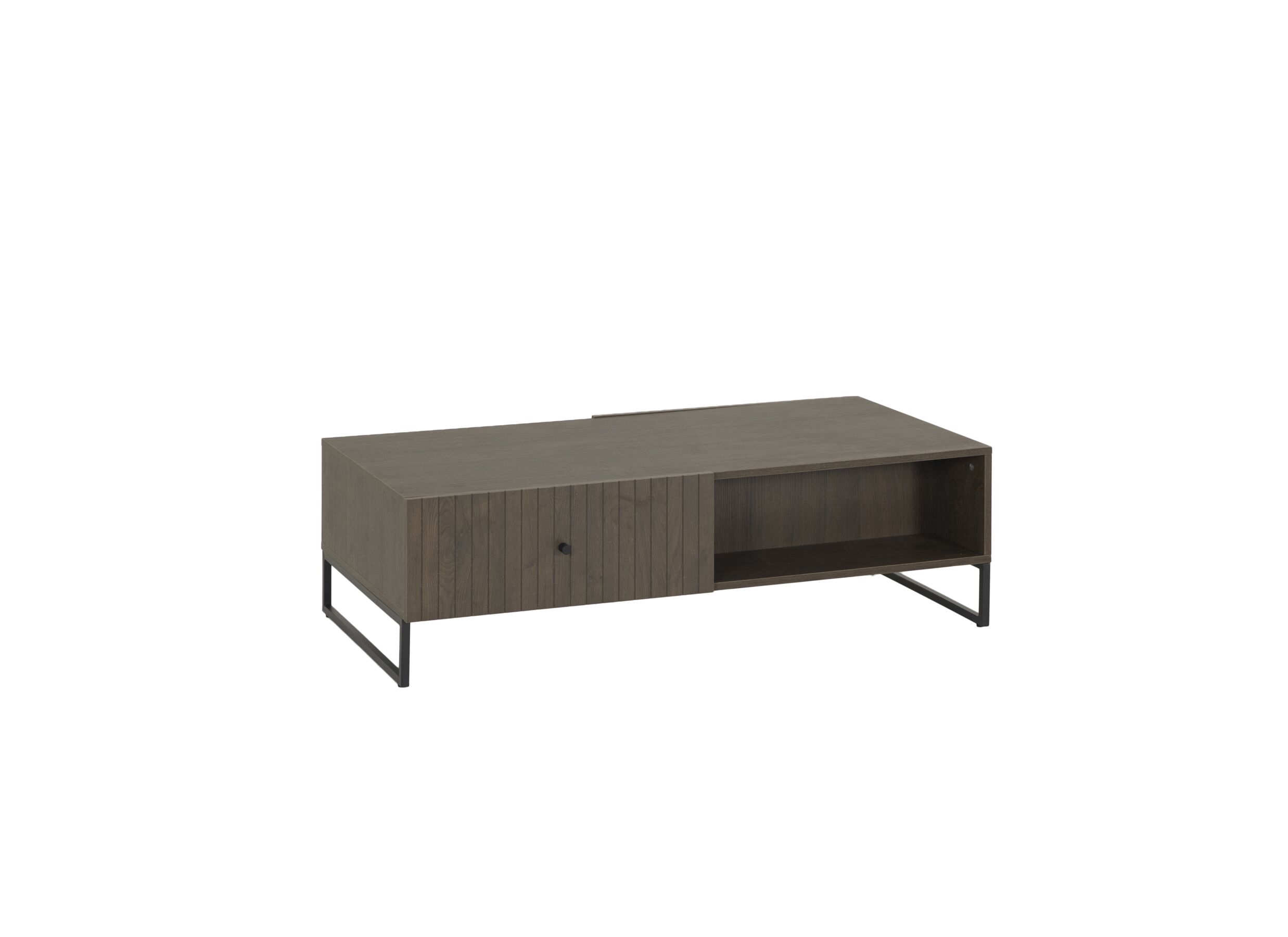 Table basse Vadis brun foncé avec rangement - Table basse Vadis 119x62x36cm - melamine - brun foncé avec rangement