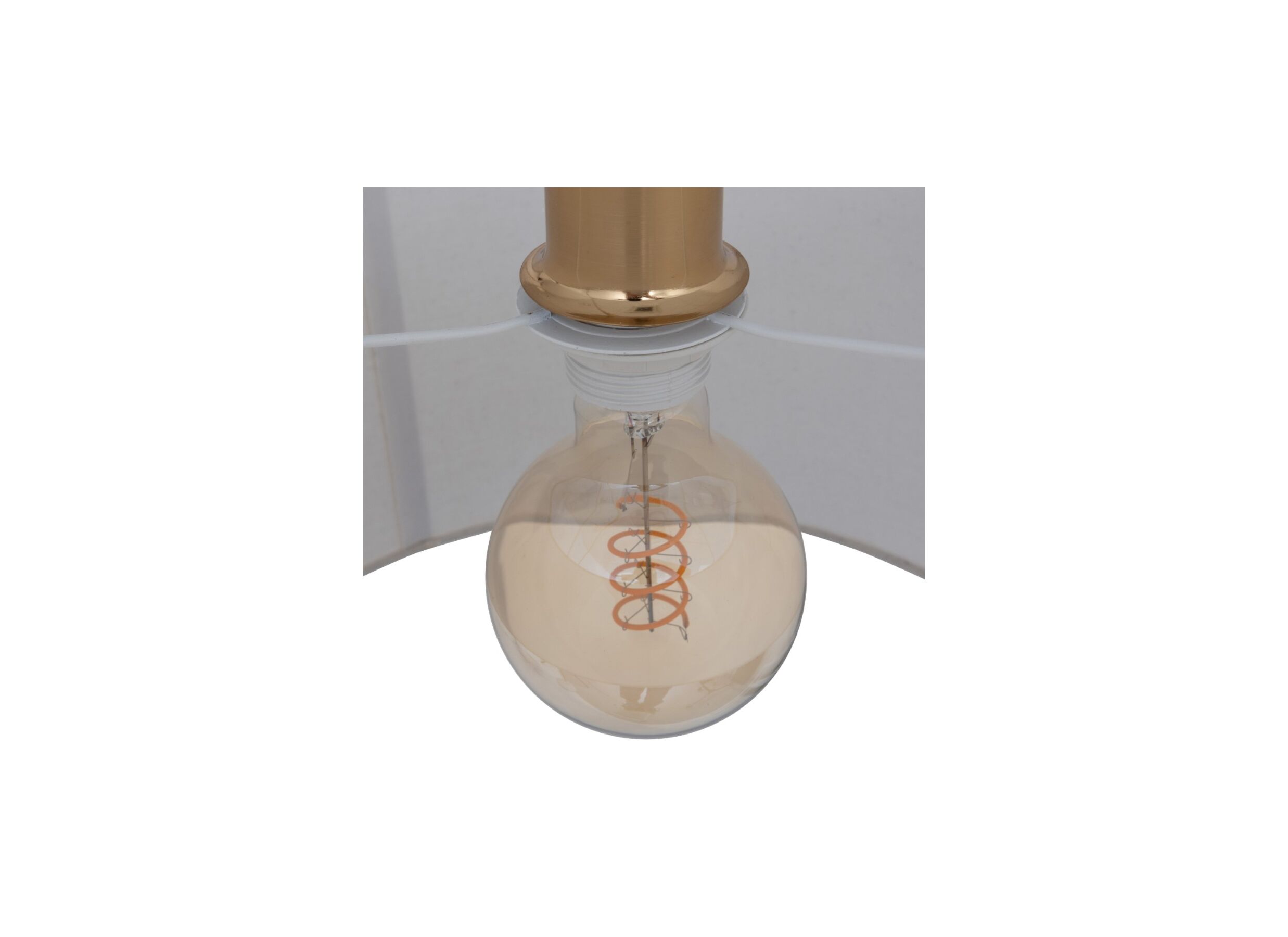 Detailfoto - Staande lamp Tilio E27 H195cm - marmer/polyester - wit/goud