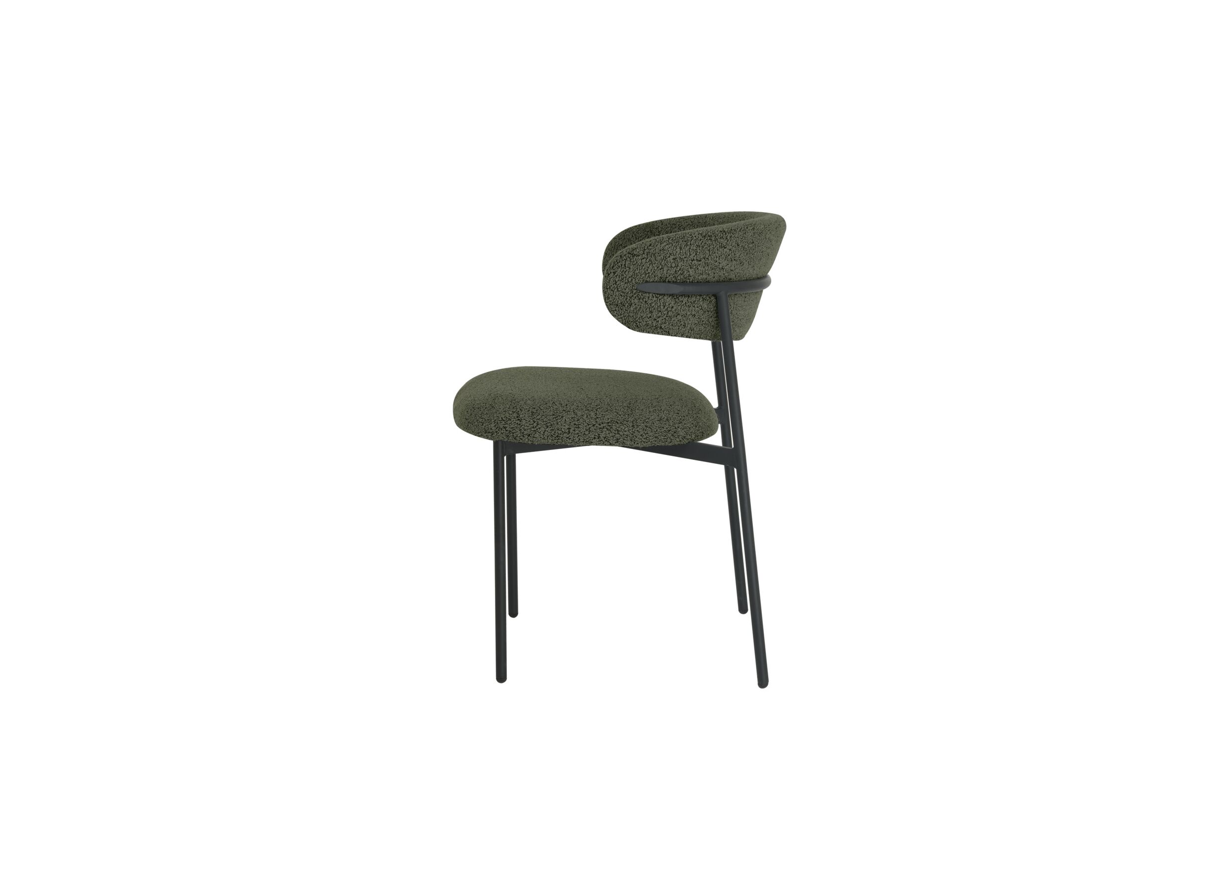 Stoel Luke 54,5x58x79cm - bouclé - groen