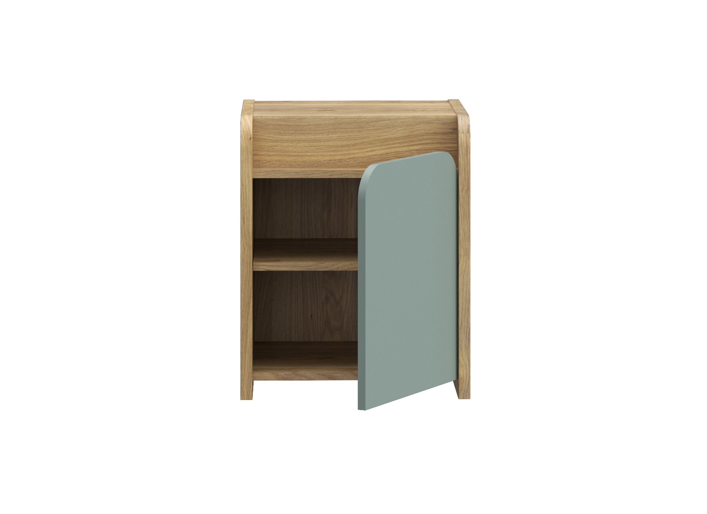 Disposition - Table de chevet Hoa 42x41x53cm - décor - chêne mauvella/vert