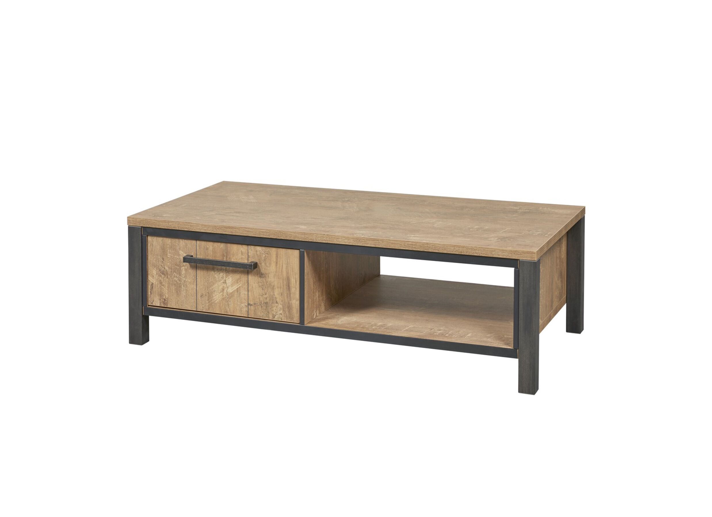 Salontafel bruin zwart met opbergruimte