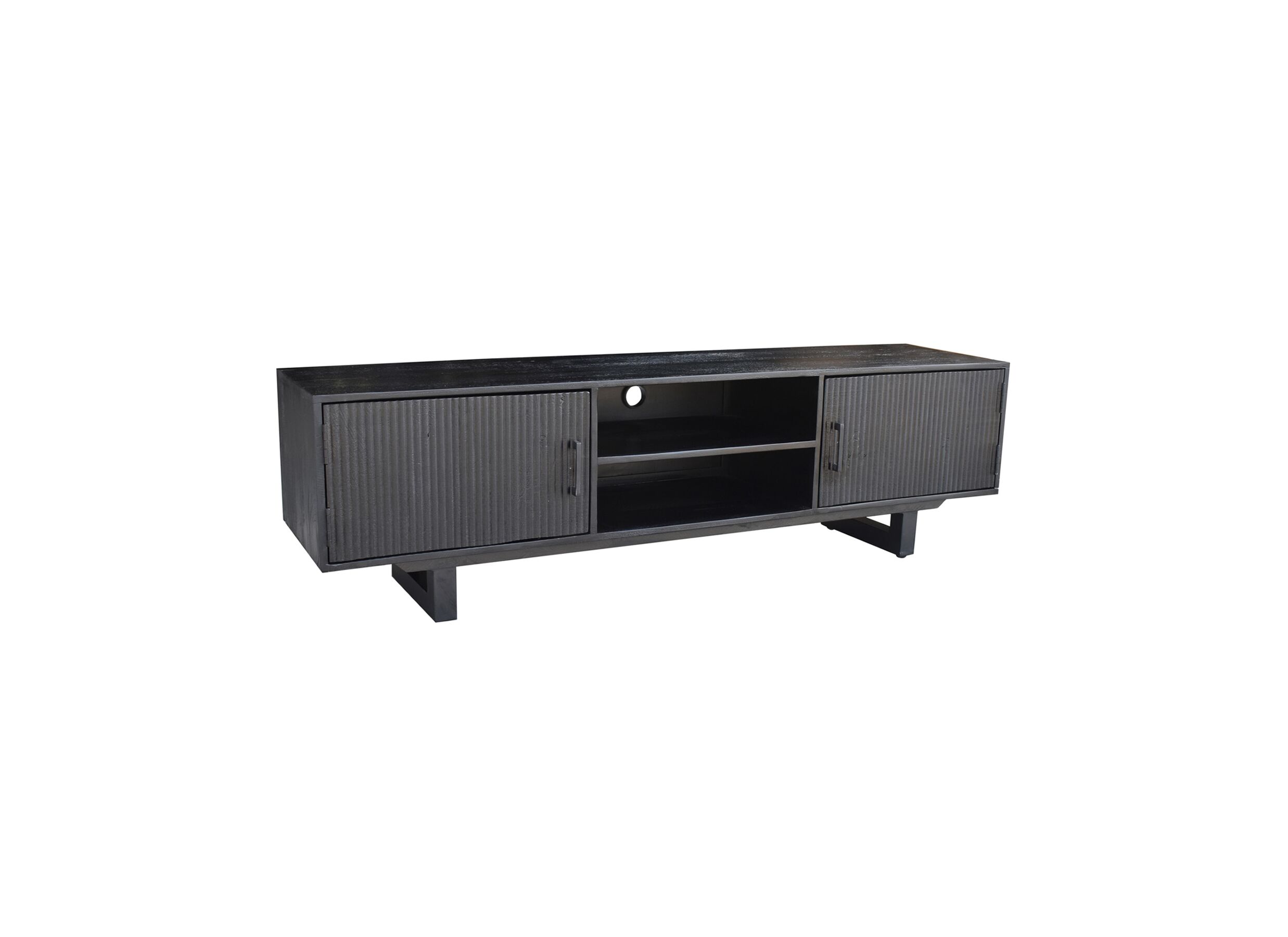 Tv-meubel Monti 180cm - mango massief - zwart