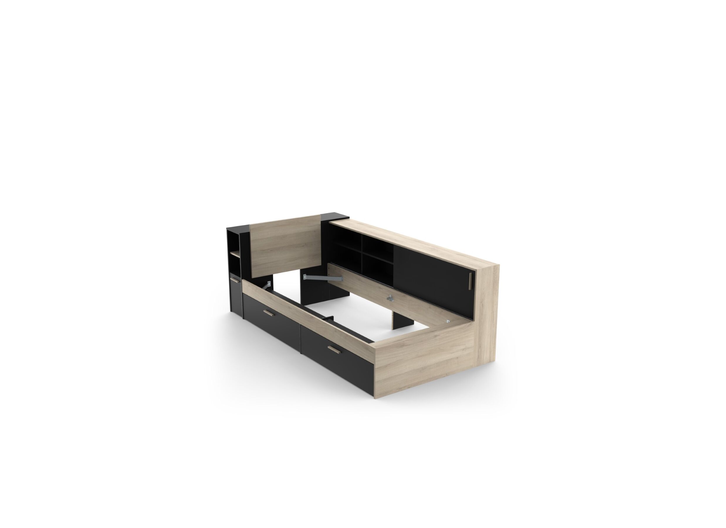 Lit Life 90x190/200cm avec rangement