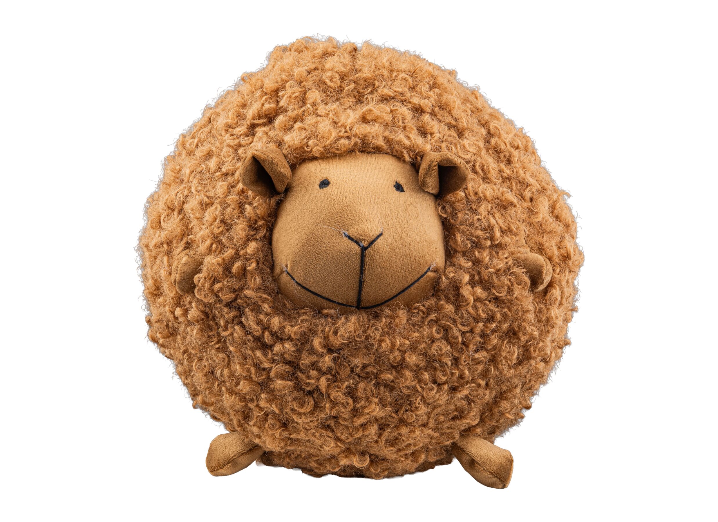 Plus Important - Coussin Teddy Sheep 23x23x20cm - polyester - cognac