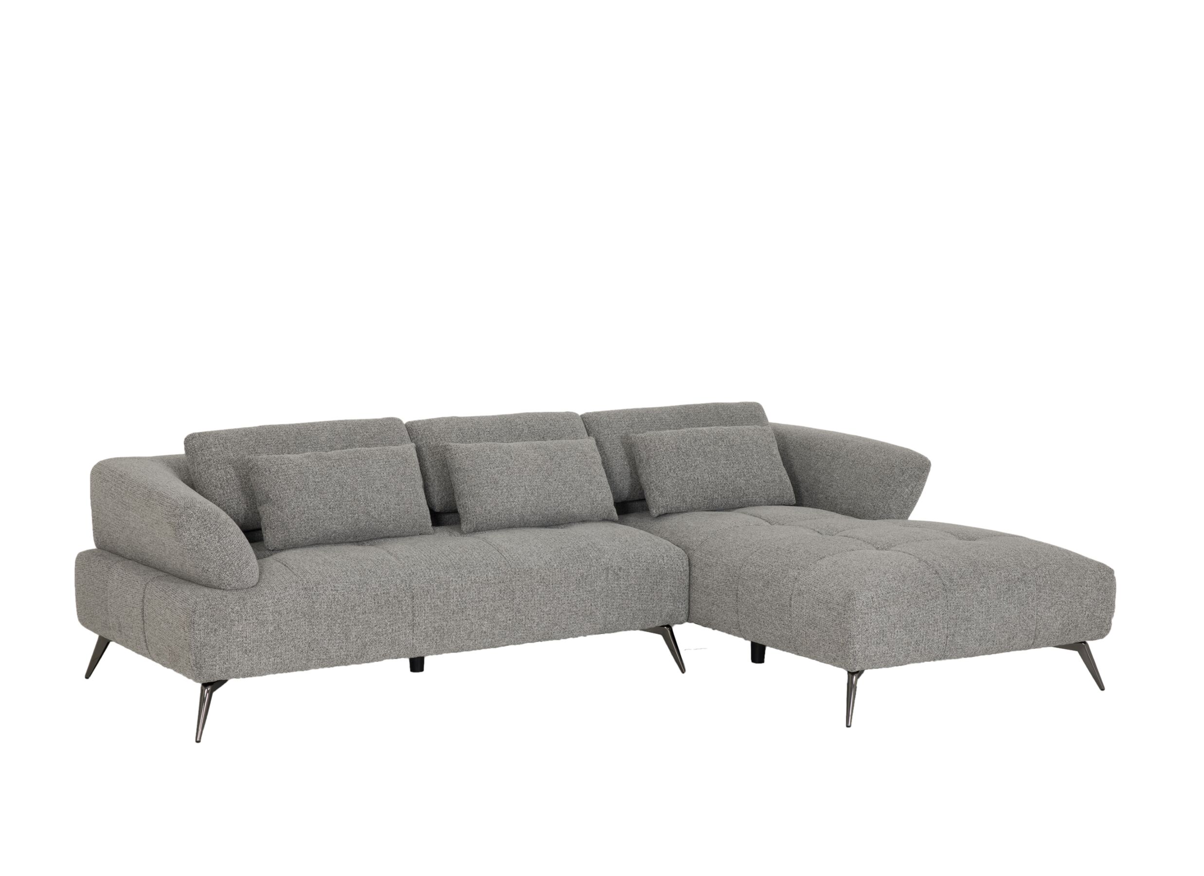 Aperçu - Canapé d'angle Hedda 283x188cm - tissu - gris foncé
