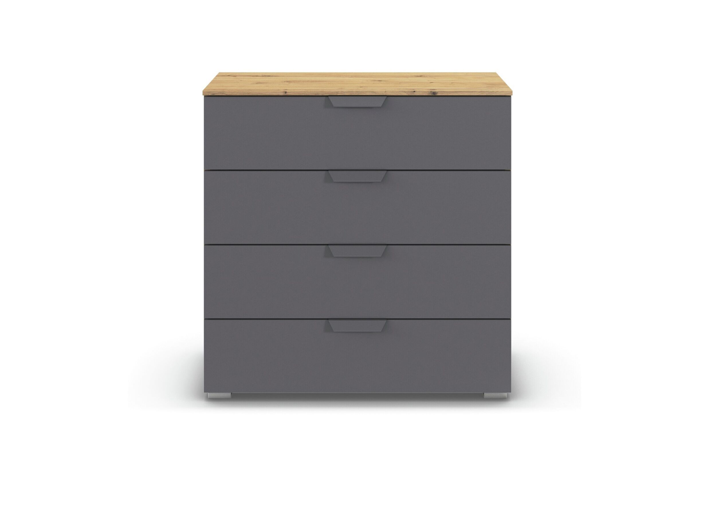 Overzichtsfoto - Commode 80x42x81cm - decor - artisanale eik & grijs metallic