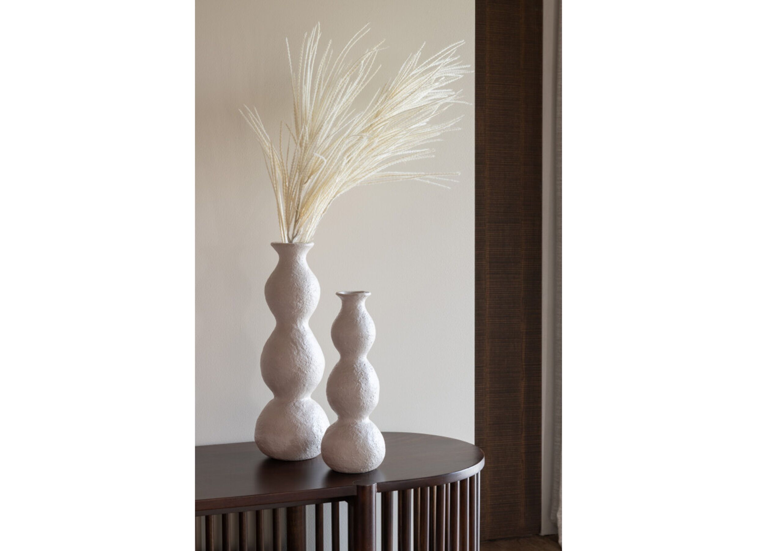 Foto ambiance - Porte-bougie Olina H37,5cm - céramique - crème