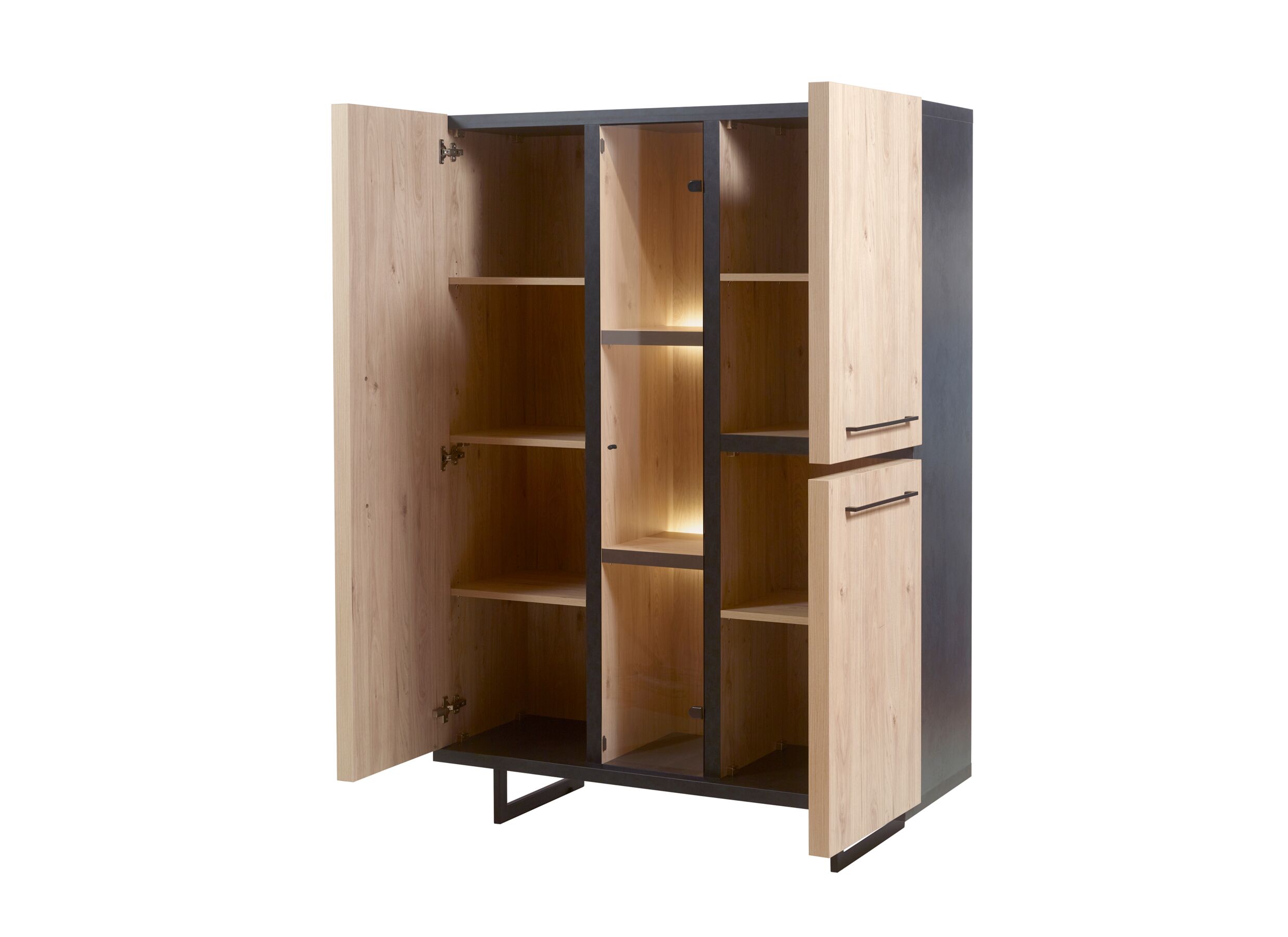 Vitrinekast 134cm - decor - castella/steen