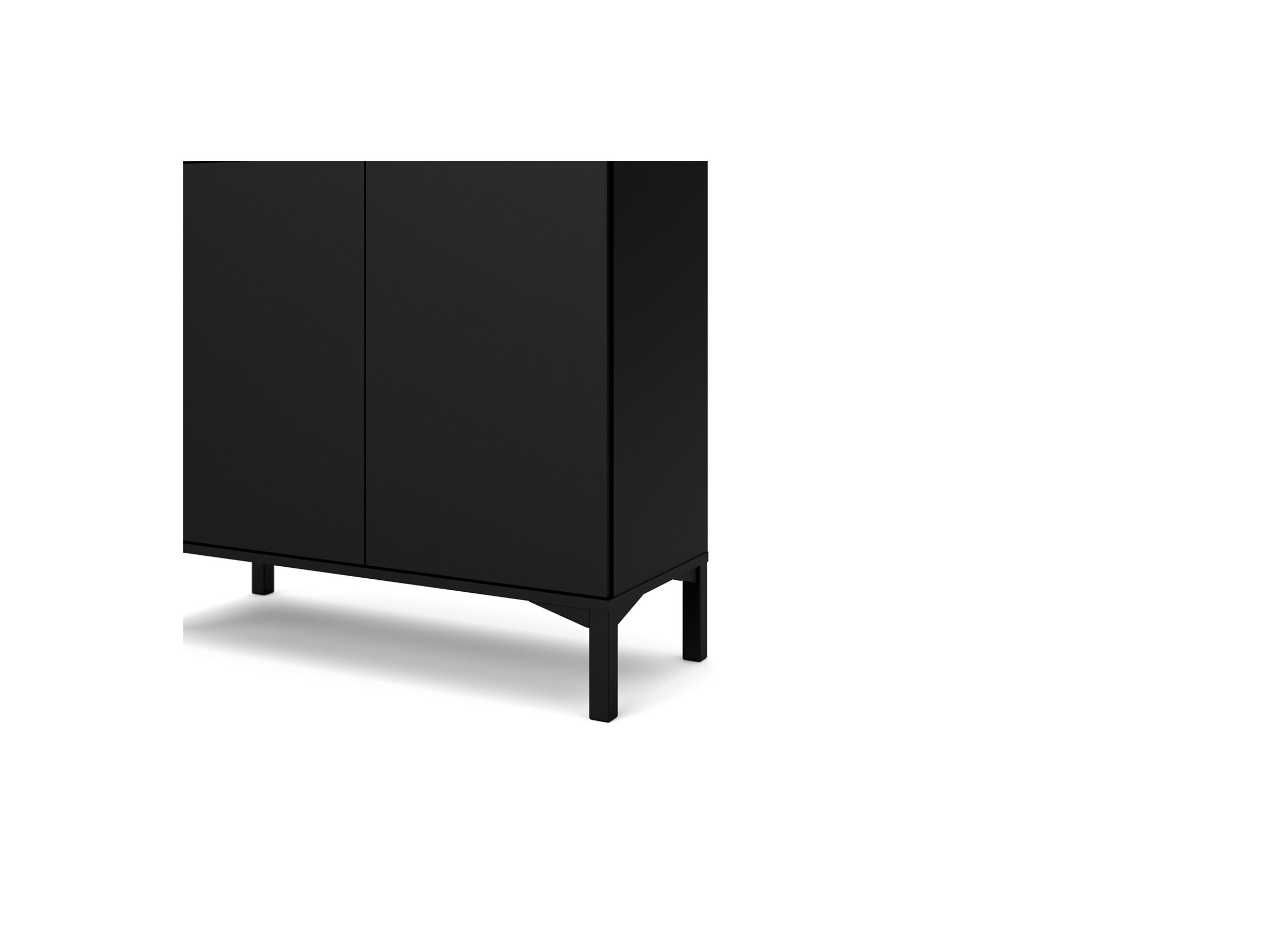 Buffet Roomers 89cm - panneau de particules - noir & noix