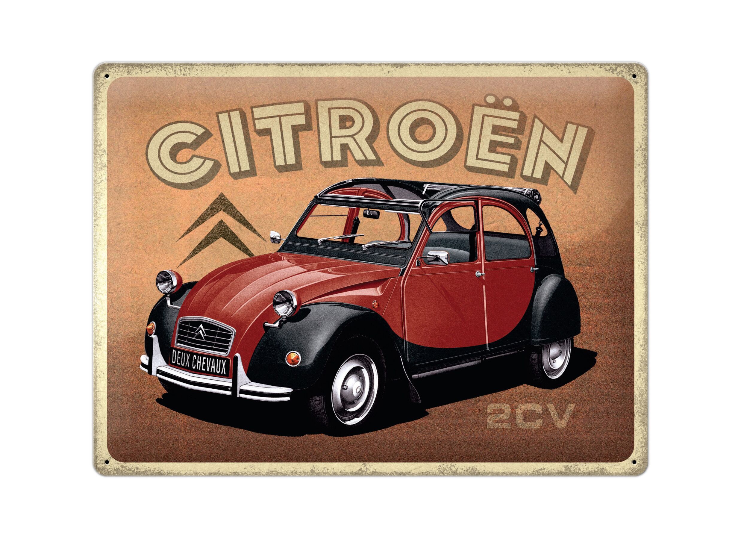 Hoofdfoto - Plakkaat Citroën Type H - 2CV Charleston - 40x30cm - metaal - meerkleurig