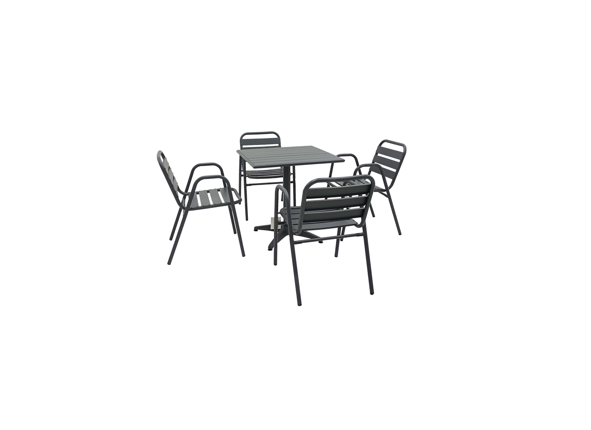 Photo ensemble - Table de jardin Lush 70x70x72cm - aluminium - anthracite