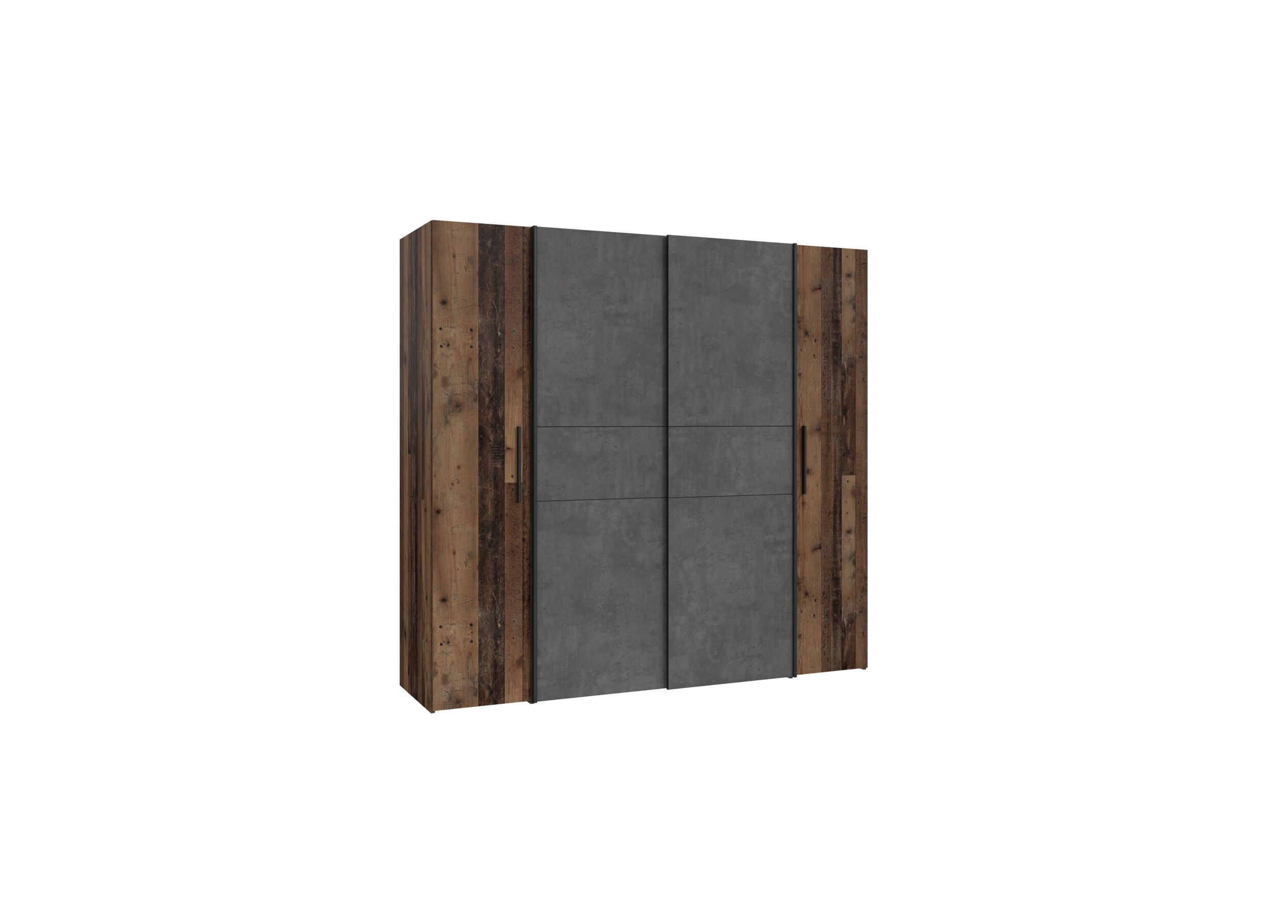 Garde-robe Kalixtus 200cm - décor - old wood/gris foncé