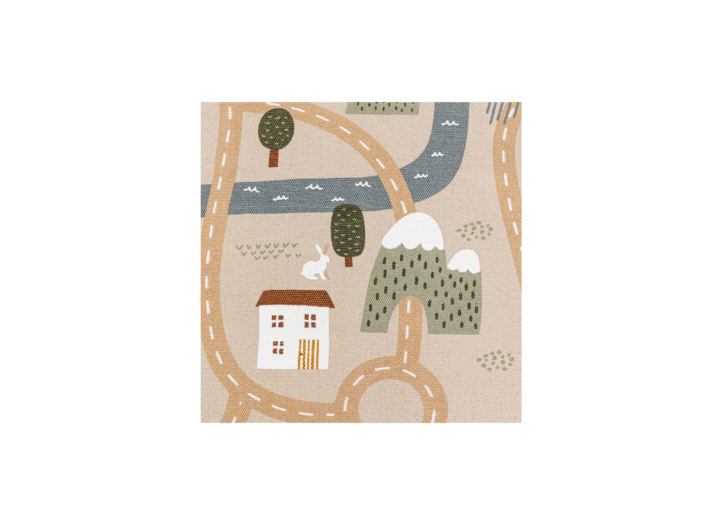 Detailfoto - Kindertapijt Route 150x100cm - katoen - multicolor