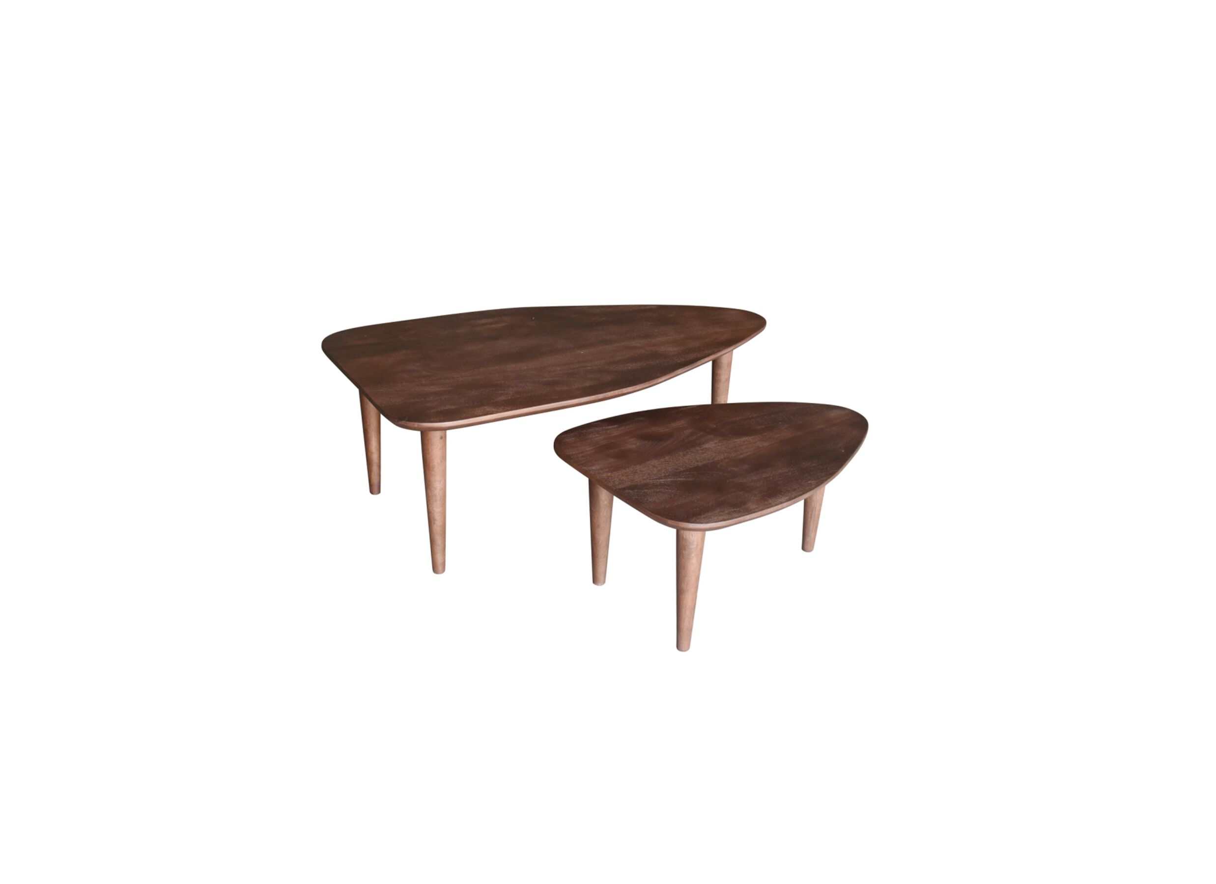 Aperçu - Table basse Ginger 100x64/69x49 - mangueir massif - naturel - lot de 2