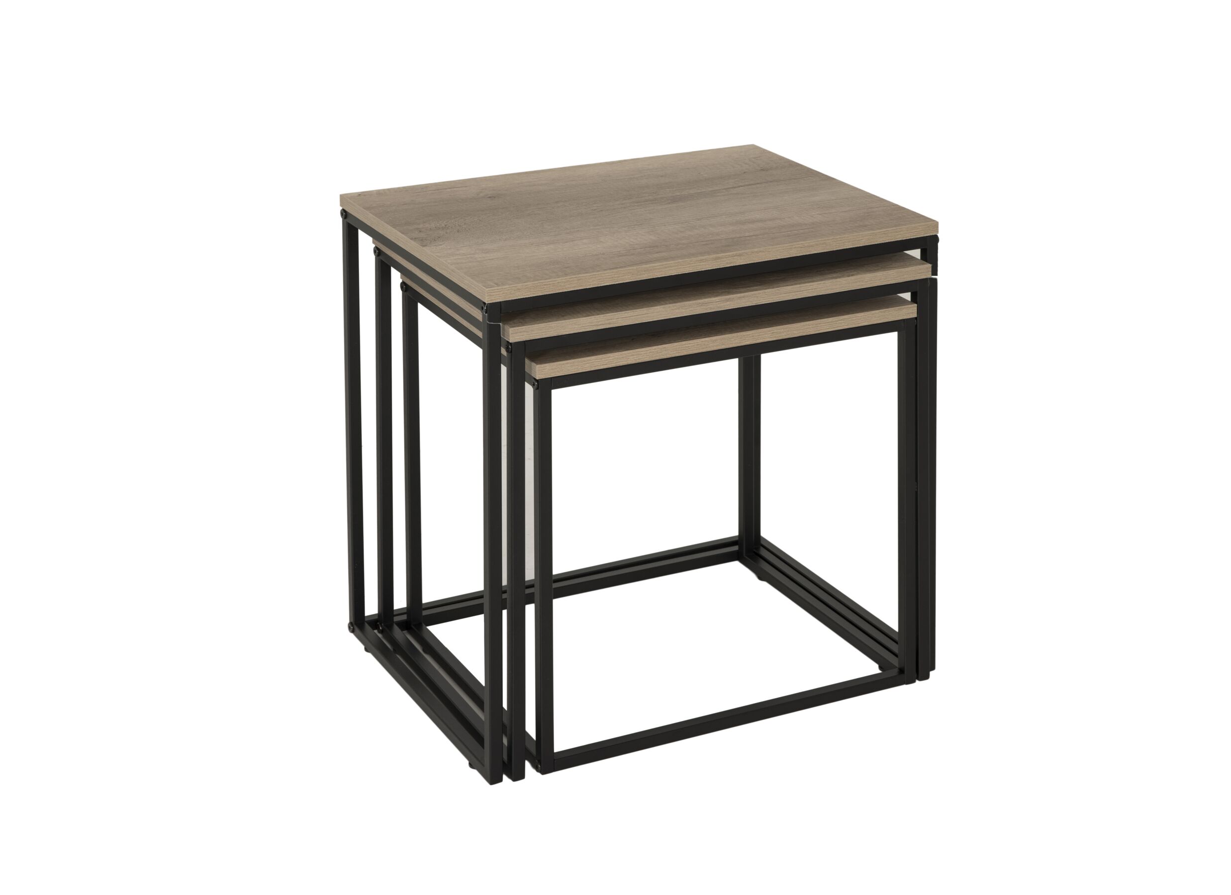 Bijzettafel Victorius 55x40cm - melamine - bruin set van 3