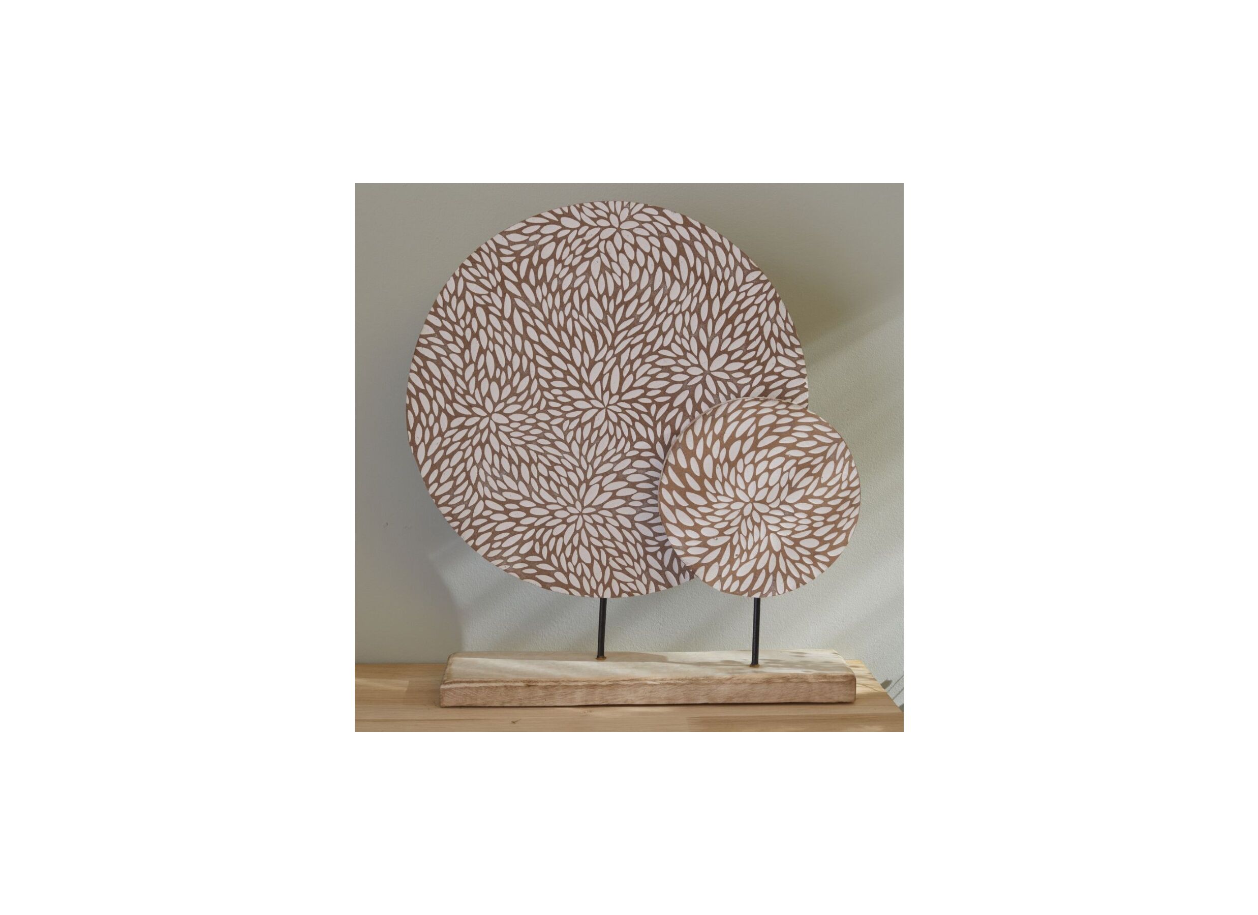 Déco H40cm - Déco H40cm - mangue massif - blanc/brun