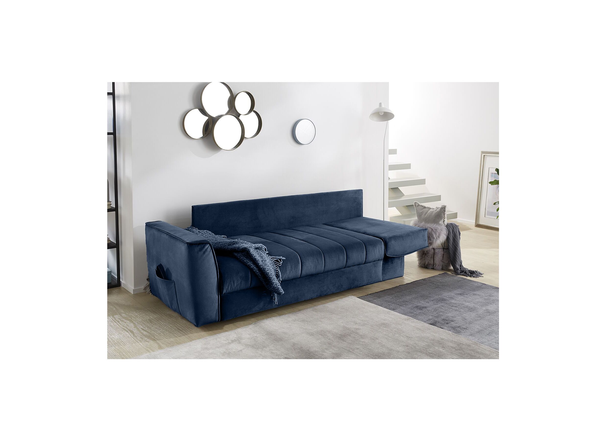 Zetelbed Rick 2-zit - stof - blauw