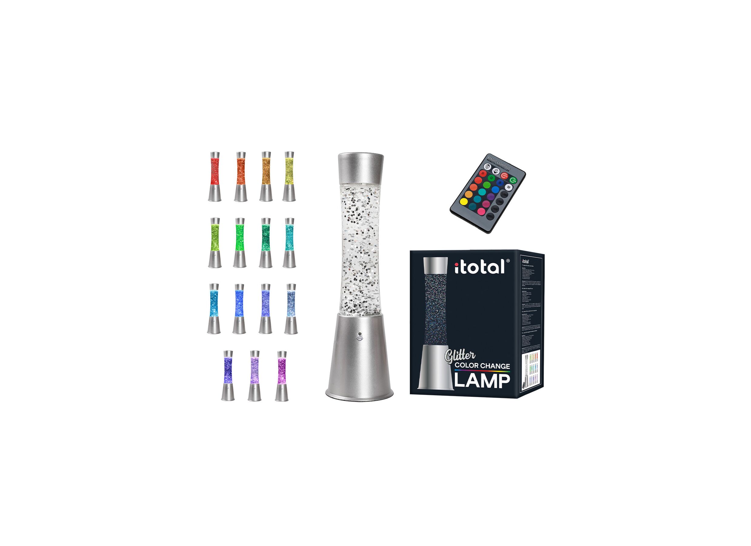 Lampe à lave Glitter E14 H30cm avec télécommande - Lampe à lave Glitter E14 H30cm avec télécommande