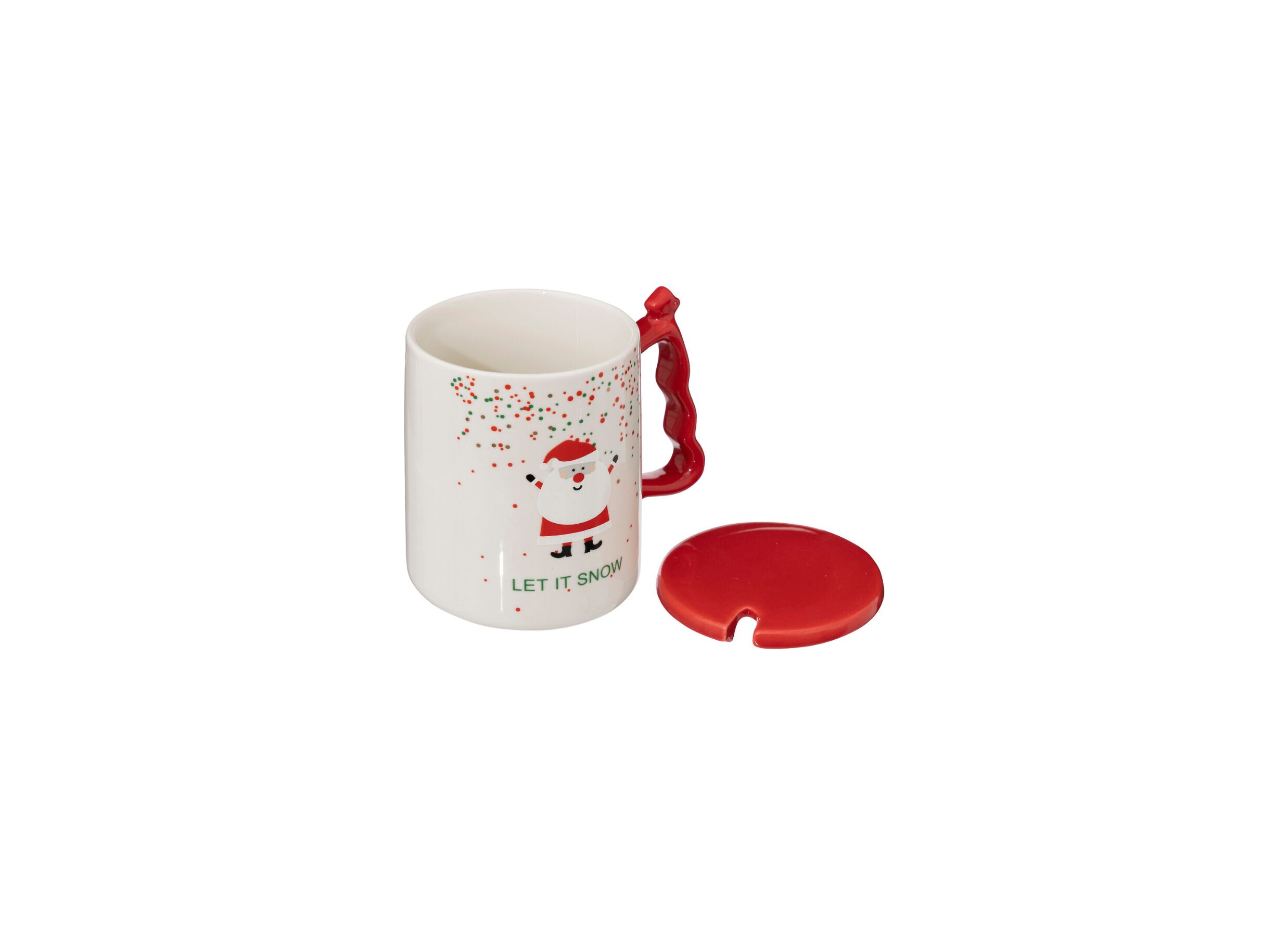 Overzichtsfoto - Mok Kerstman met lepel 35cl wit