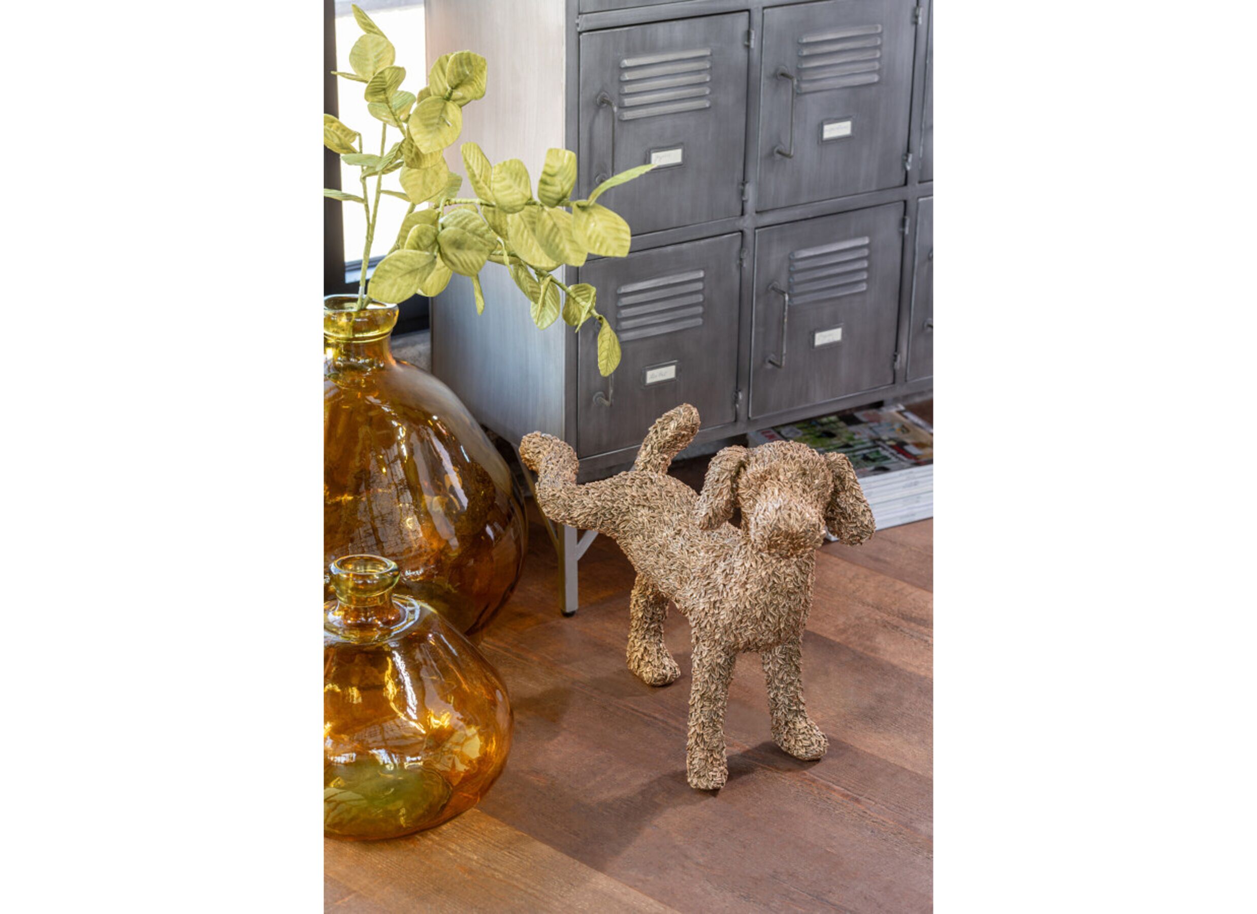 Foto ambiance - Statue Chien 58,5x25x44cm - polystone - or