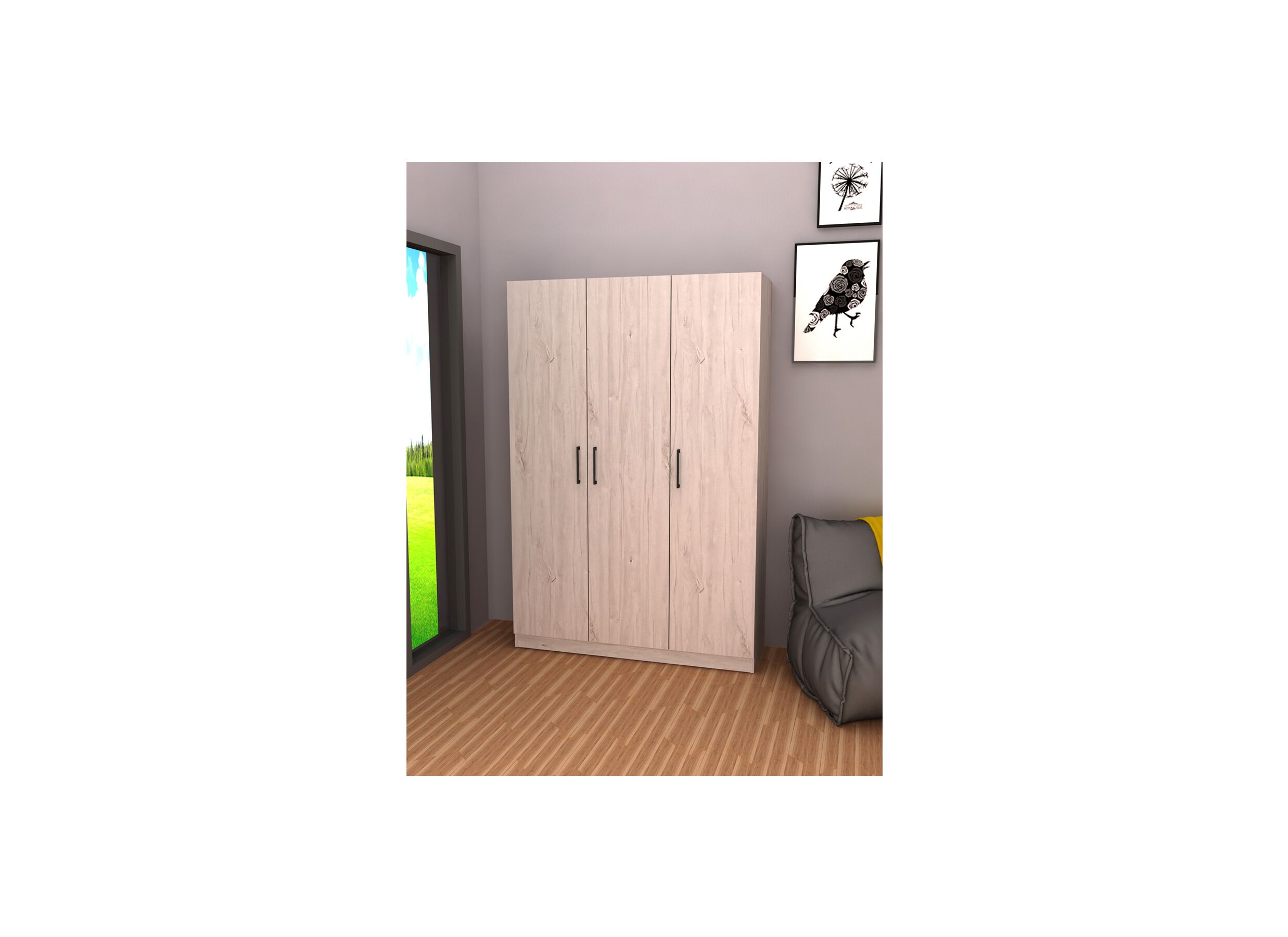 Opbergkast 120x40x180cm - decor - witte eik