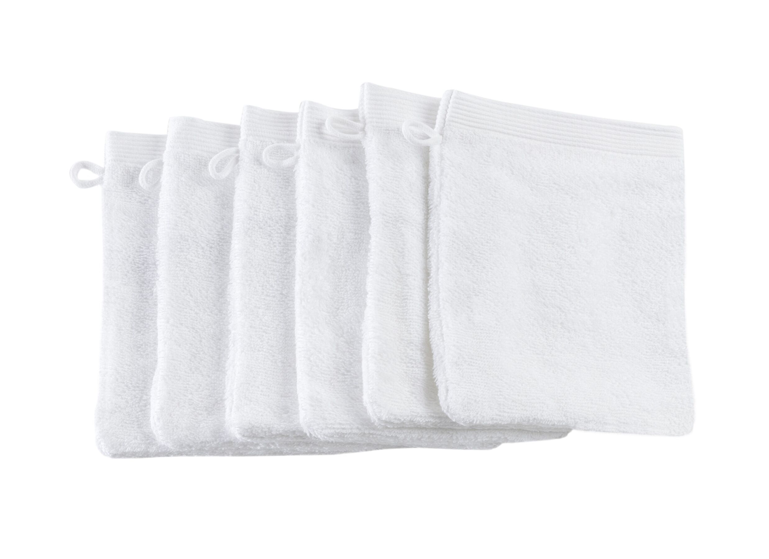 Aperçu - Gant de toilette Flora 16x22cm - coton - blanc