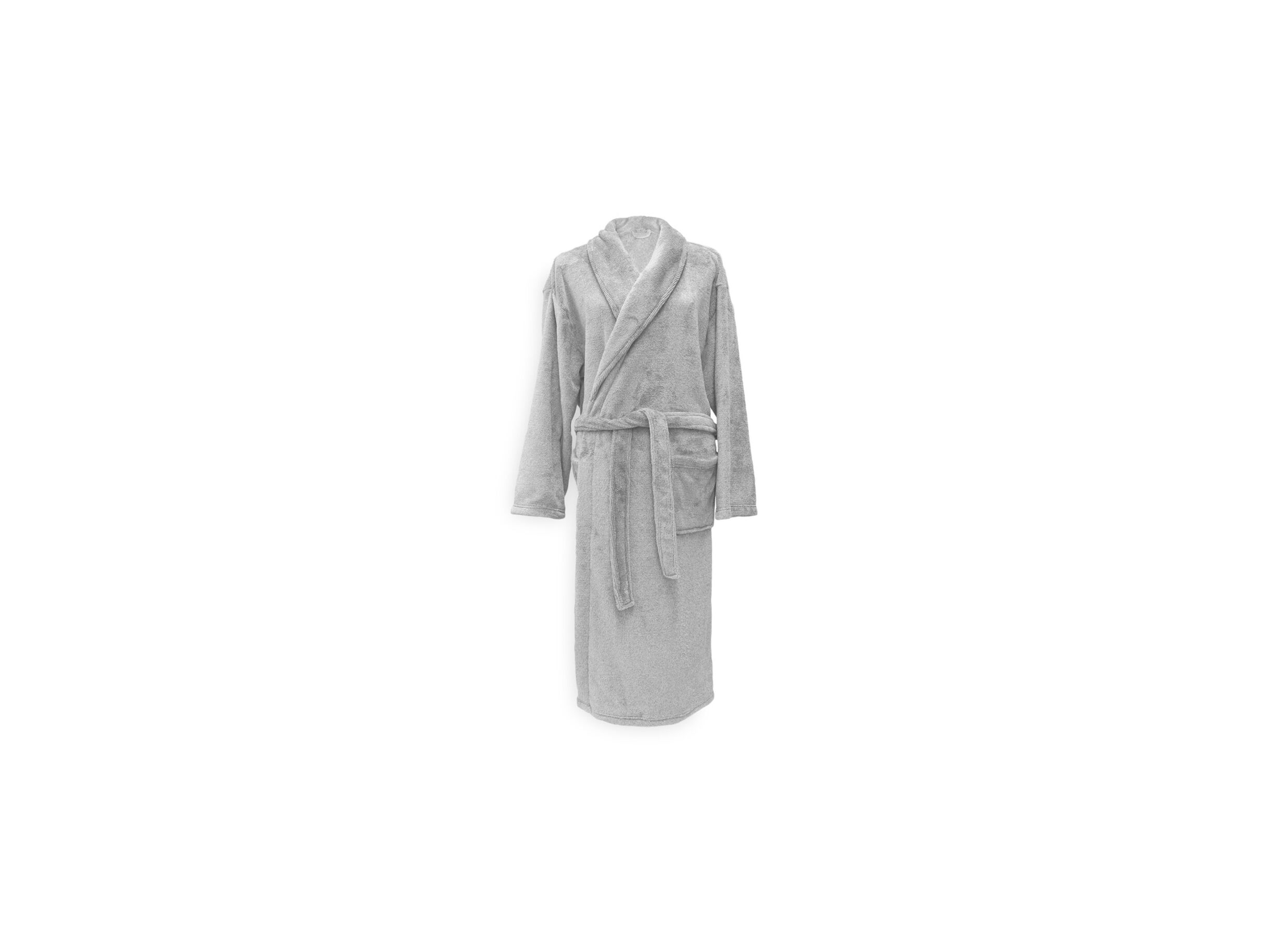Badjas L flanel pearl grey