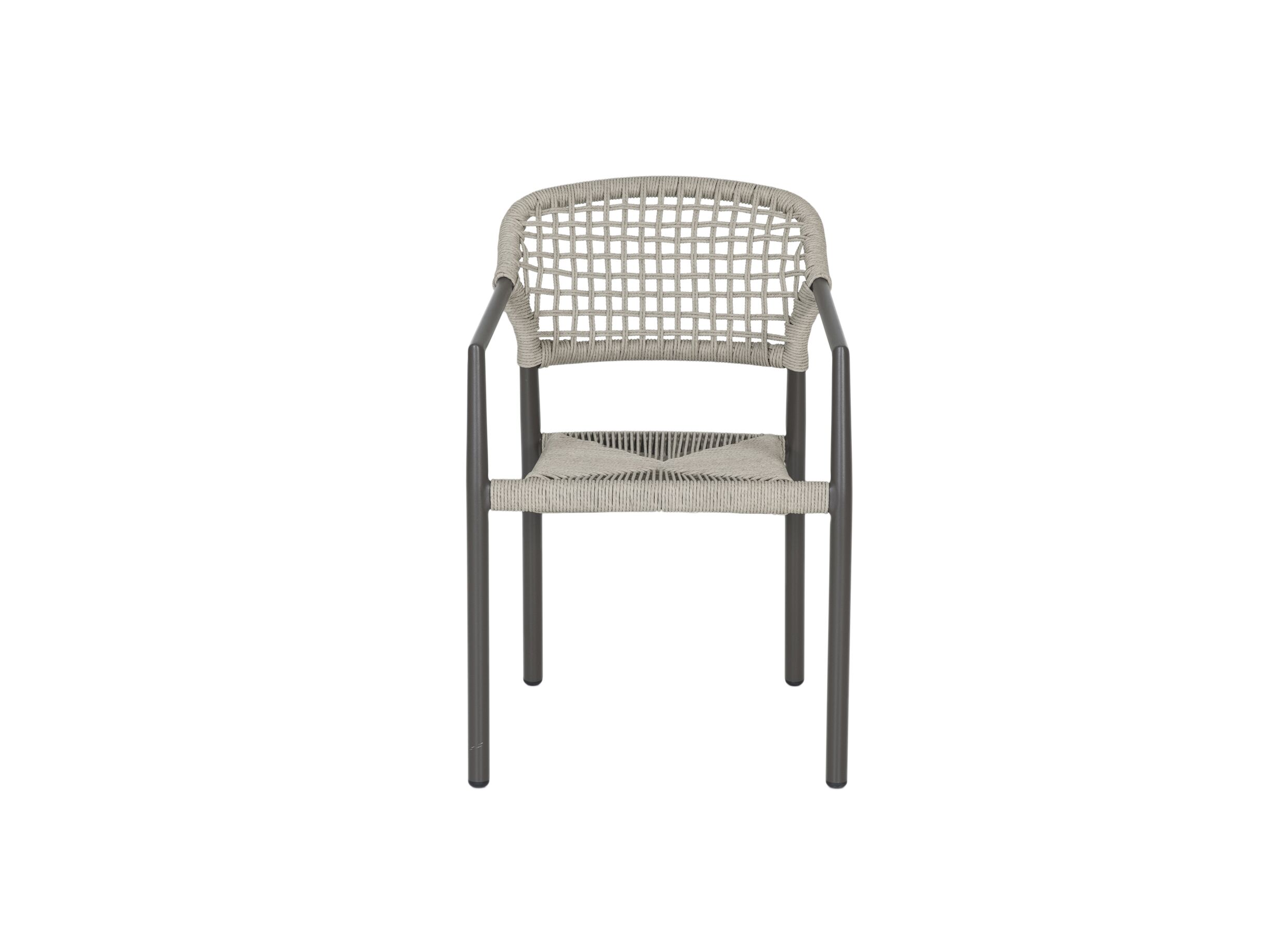 Overzichtsfoto - Tuinstoel Porto 58x54x82cm - rotan & aluminium - bruin