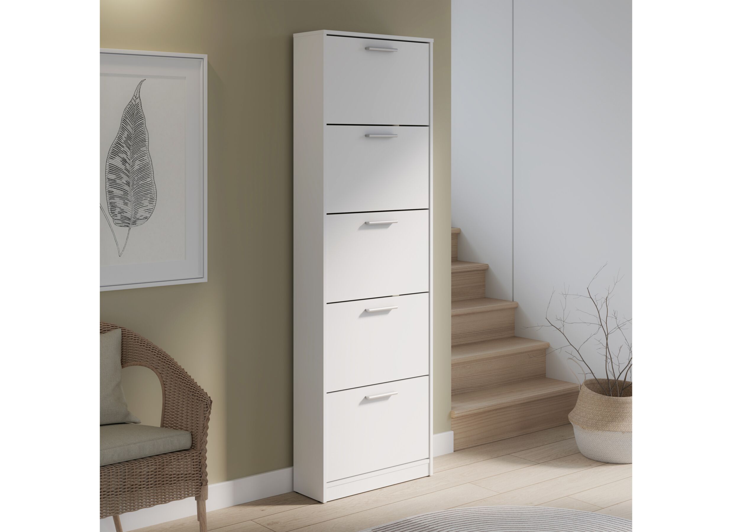 Foto ambiance - Armoire à chaussures Net402 58x20x186cm - décor - wit