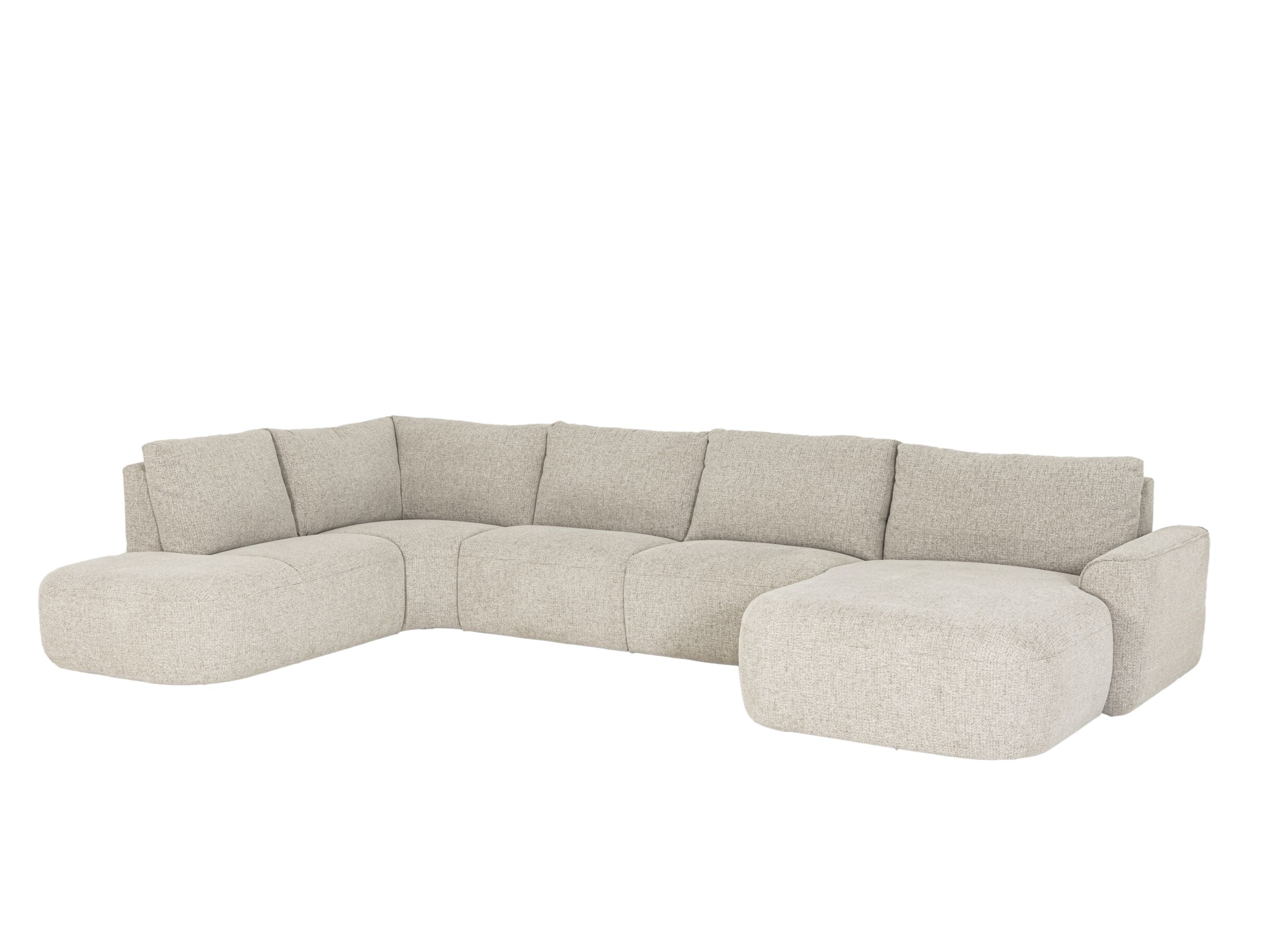 Hoeksalon Malco 399x235cm - stof - taupe met relax - Canapé d'angle Malco 399x235cm - tissu - taupe avec relax