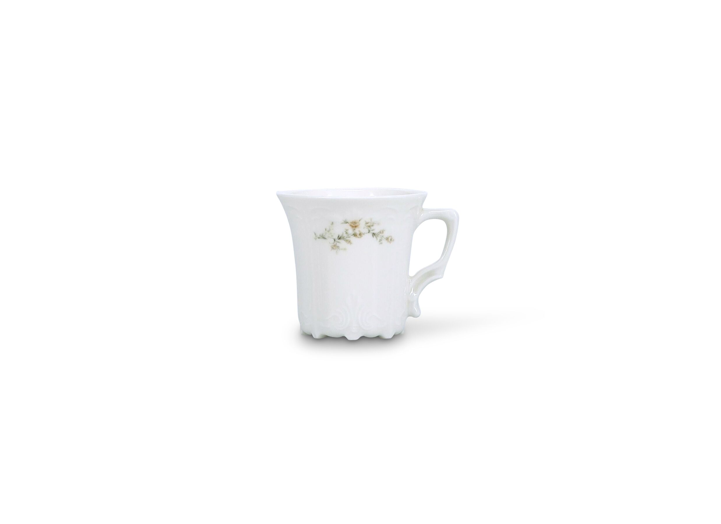 Espressokopje Retro Brown Flower 11cl - porselein - wit - Tasse à espresso Retro Brown Flower 11cl - porcelaine - blanc