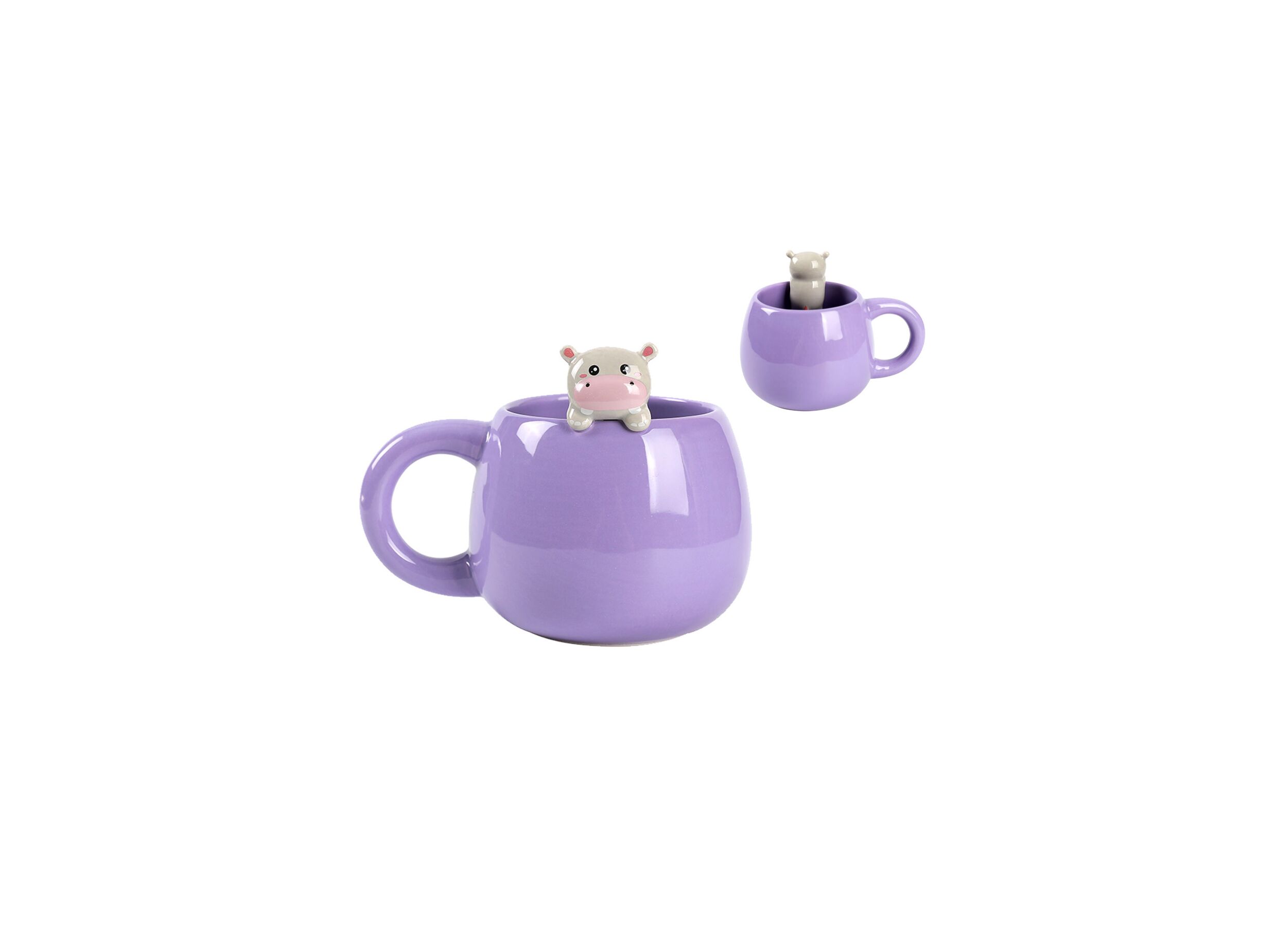 Mok Charm Hippo 45cl H8 - Mok Charm Hippo 45cl H8,4cm - keramiek - paars