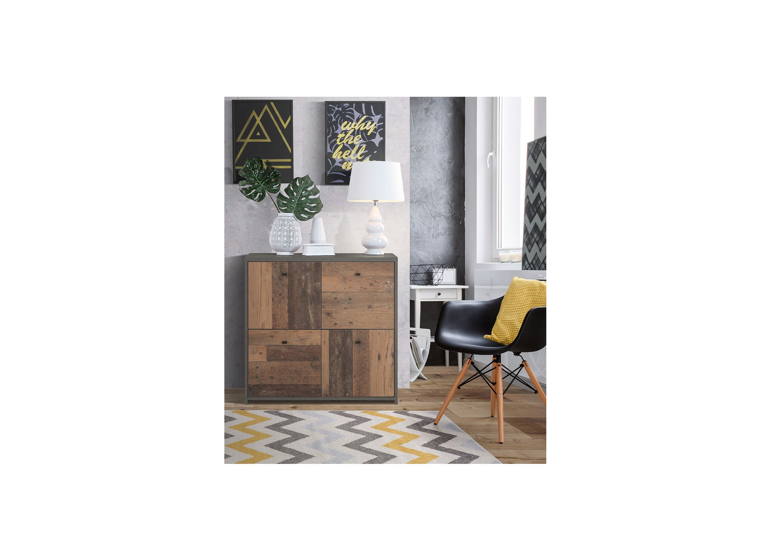 Commode Best Chest 77x30x78cm - decor - old wood & beton