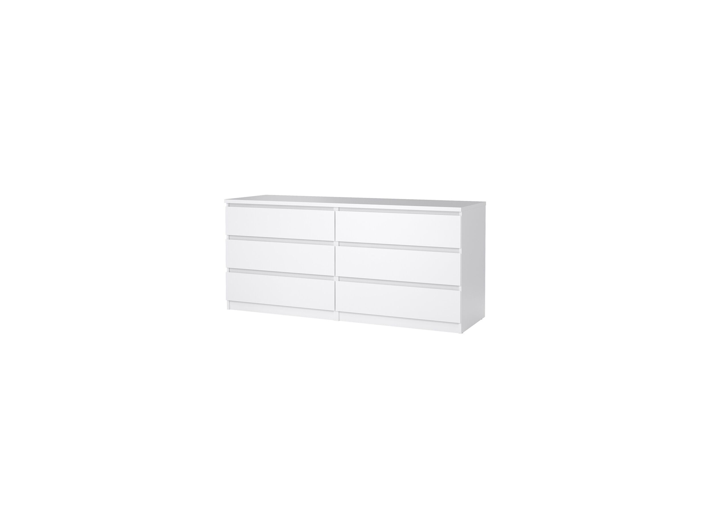 Commode Naia 154x50x71cm - mélamine - blanc laqué