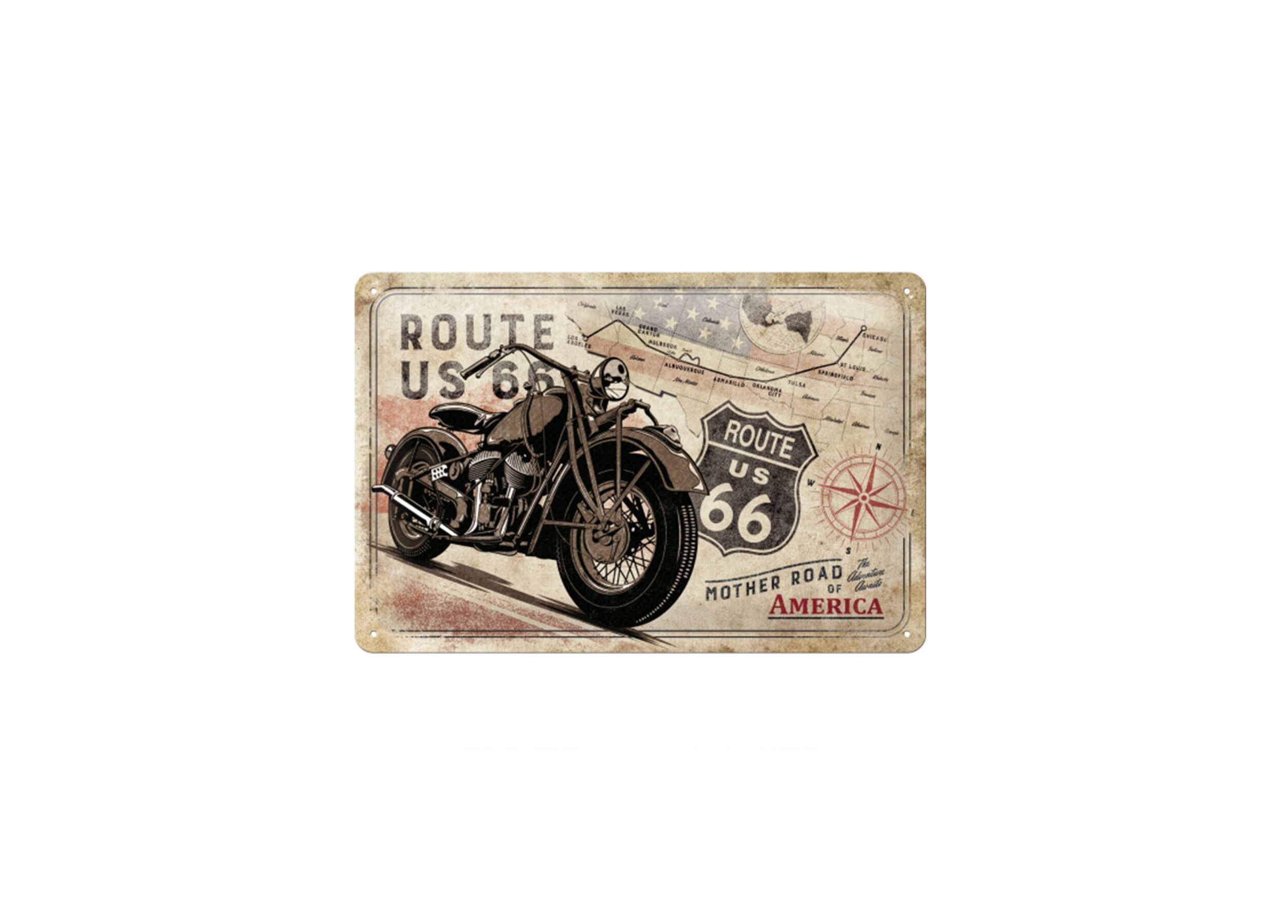 Plakkaat 20x30cm Route 66