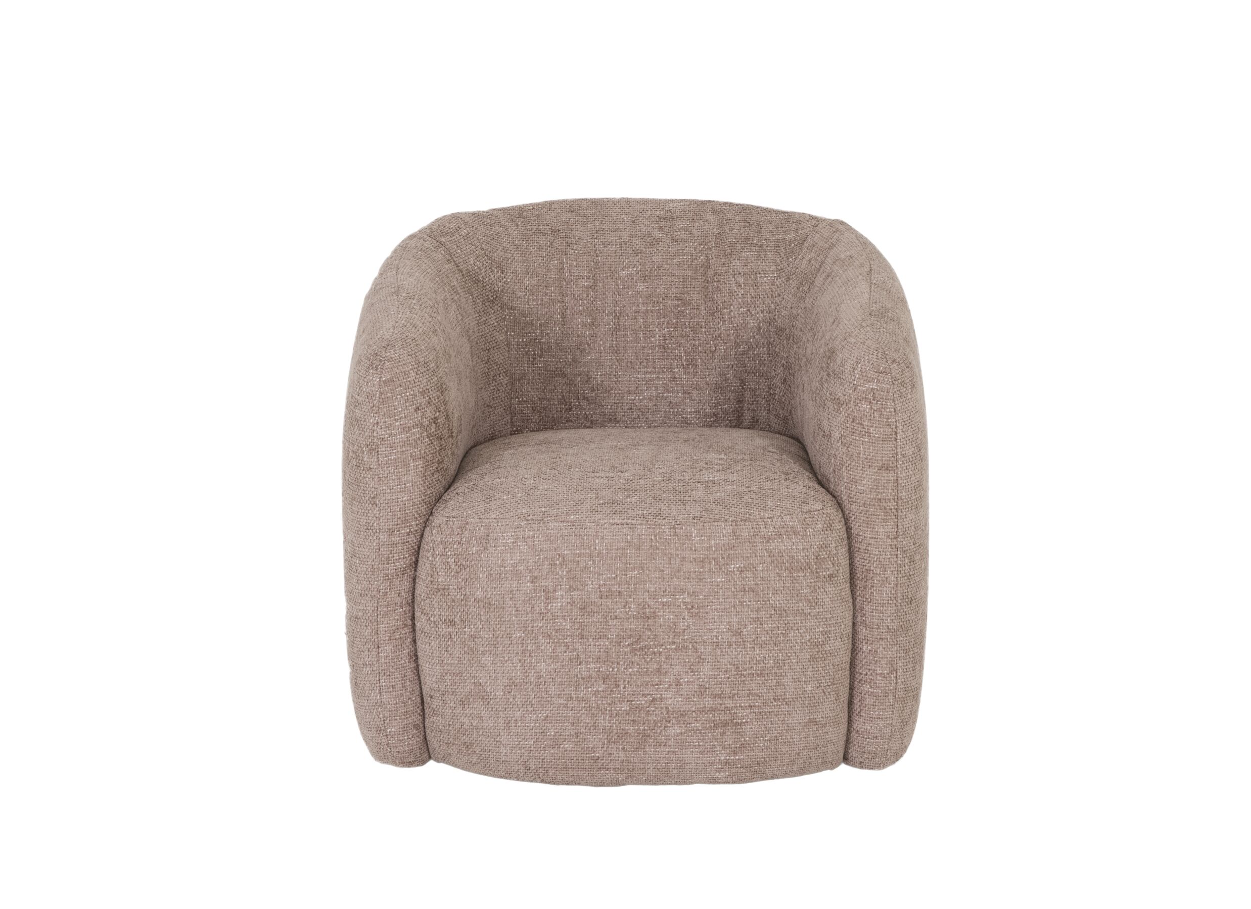Fauteuil pivotant Alken 87x87x77cm - tissu - rose