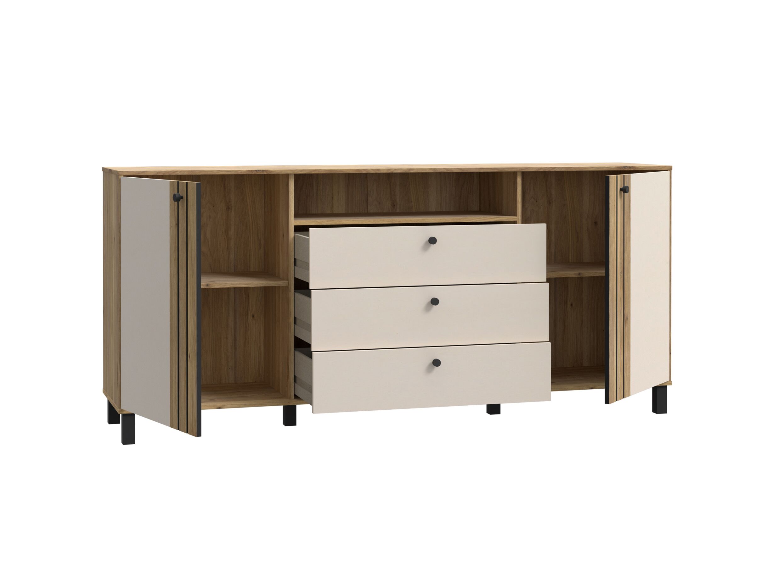 Disposition - Buffet Killarney 193x87x42cm - décor - mauvela oak/sand