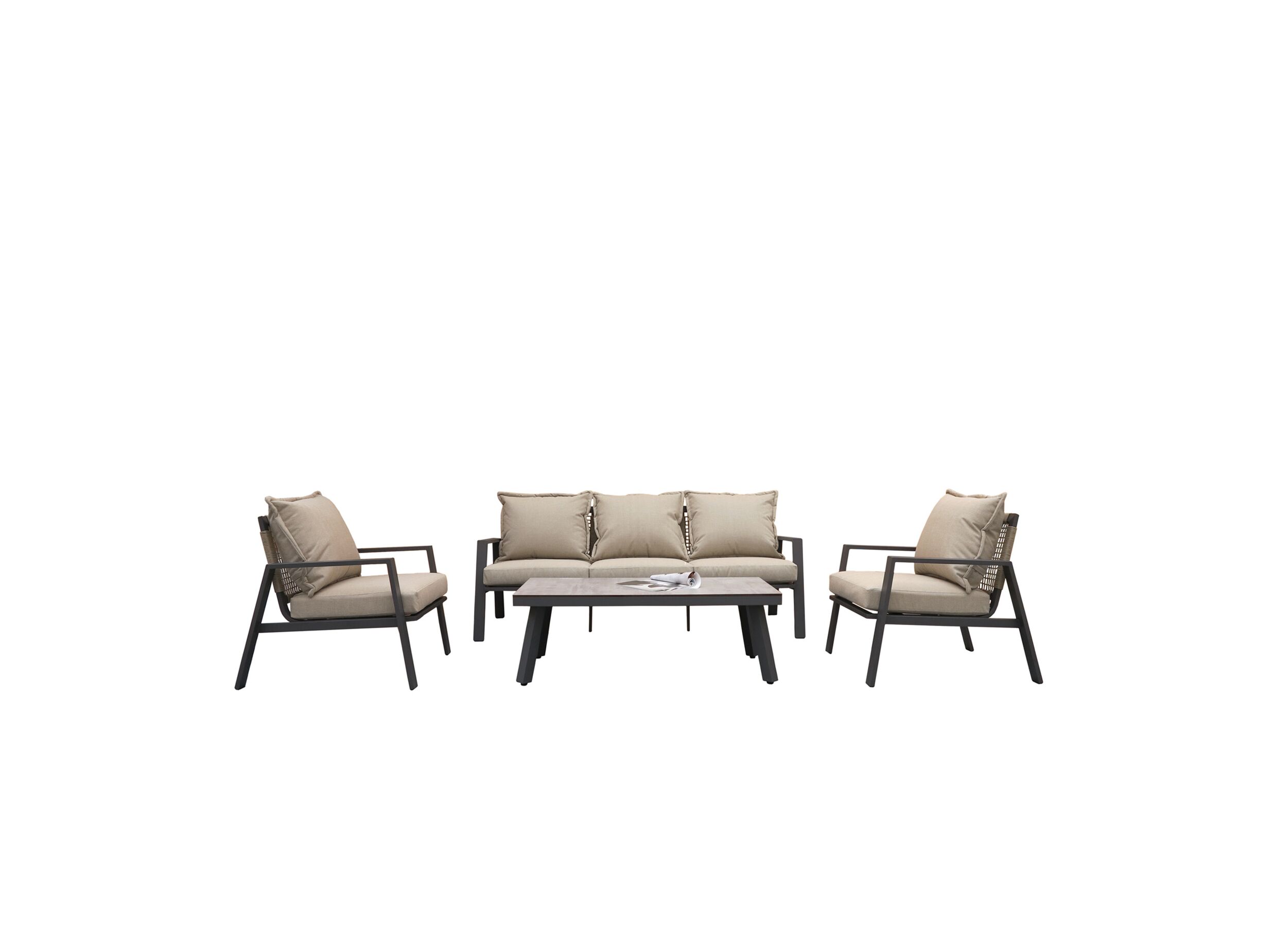 Loungeset Arctica aluminium antraciet - Salon lounge Arctica aluminium anthracite