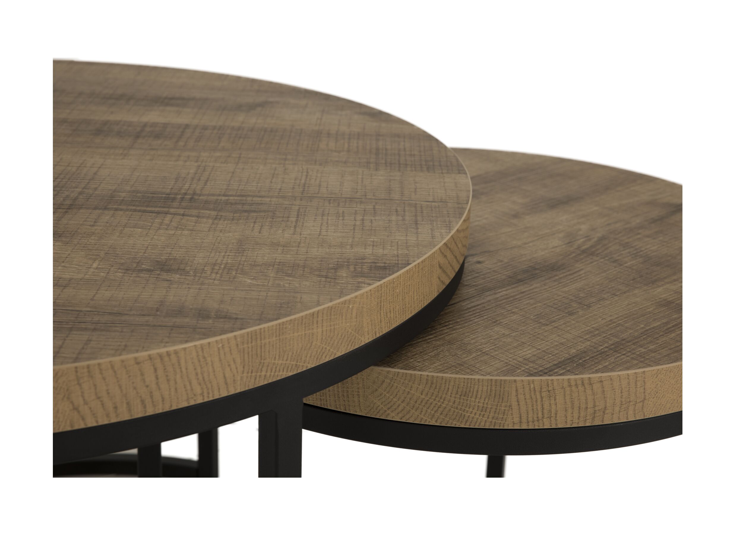 Detailfoto - Bijzettafel SL2303 Ø76xH45,5cm/Ø56xH38,5cm - metaal/decor - tropix set van 2