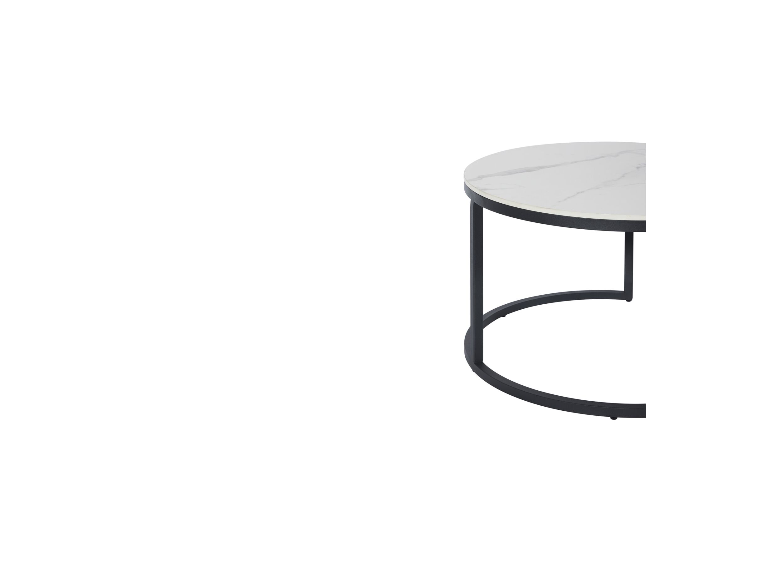 Table basse ronde blanc lot de 2