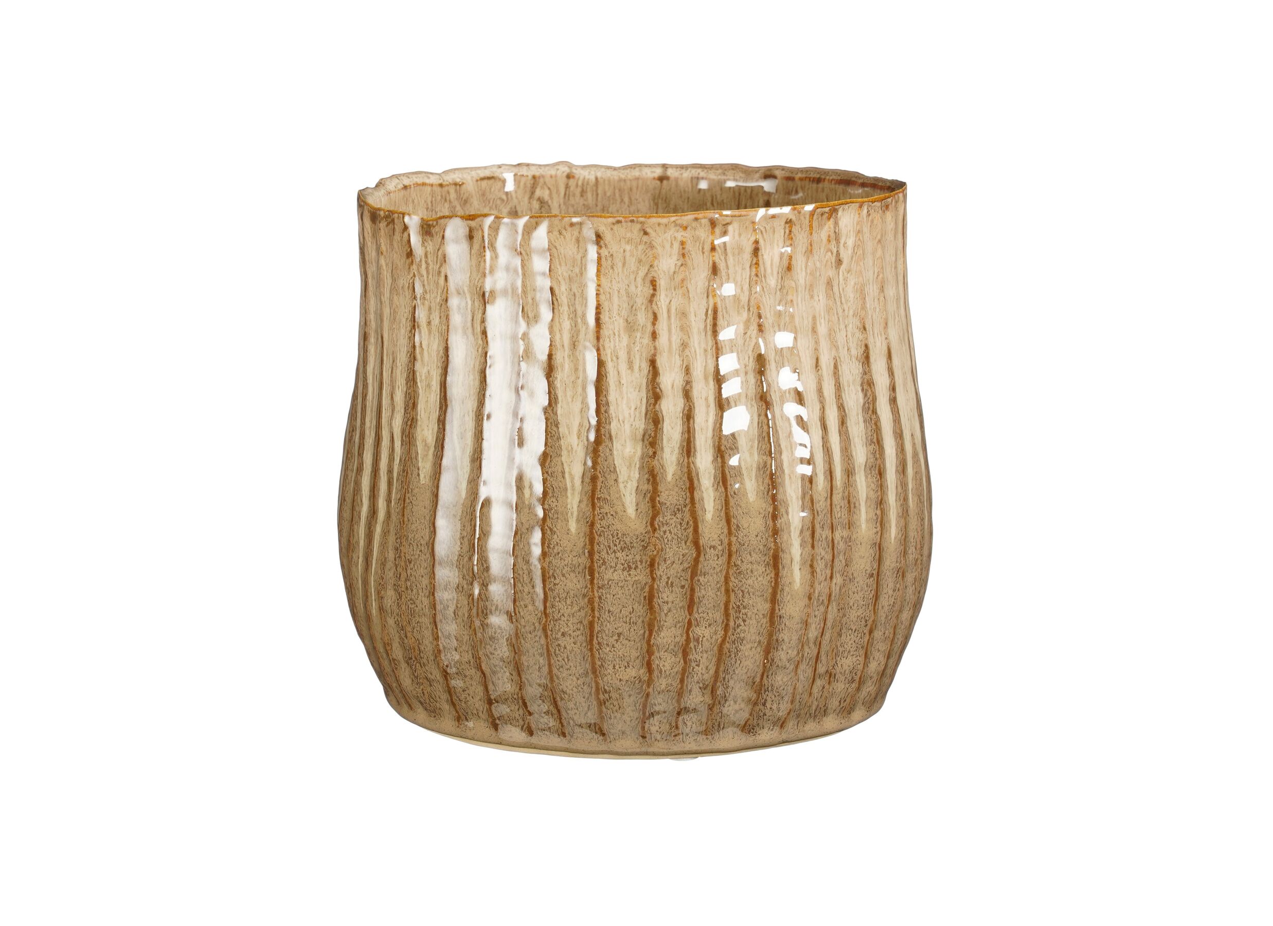 Plus Important - Cache-pot Vida Ø18,5x16,5 - stoneware - brun