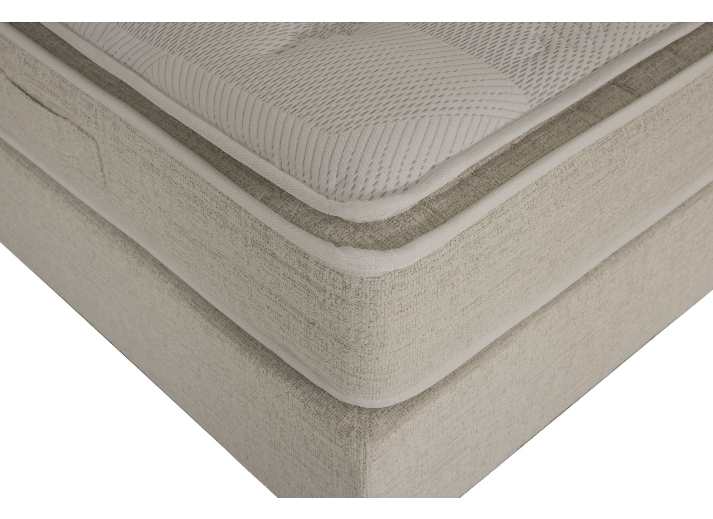 Detailfoto - Boxspring Kingstyle 180x200cm - stof - beige met opbergruimte