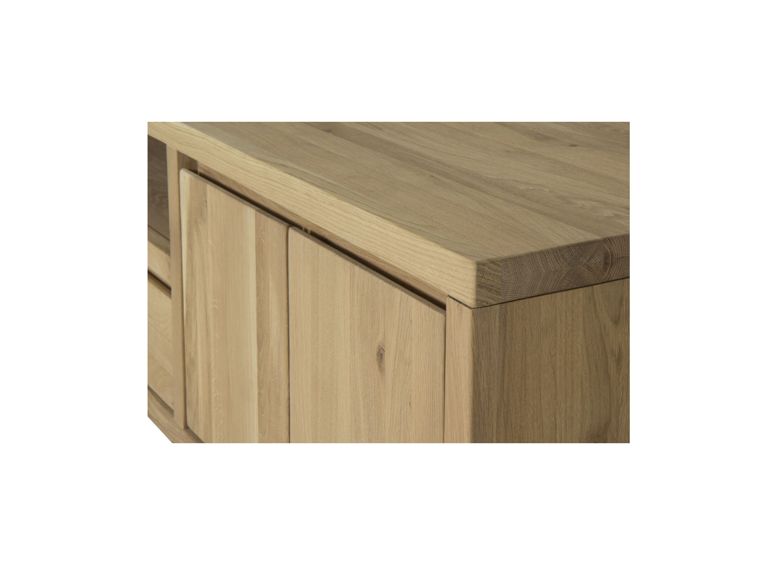Tv-meubel Amarillo 160cm - eik massief & fineer & decor - naturel