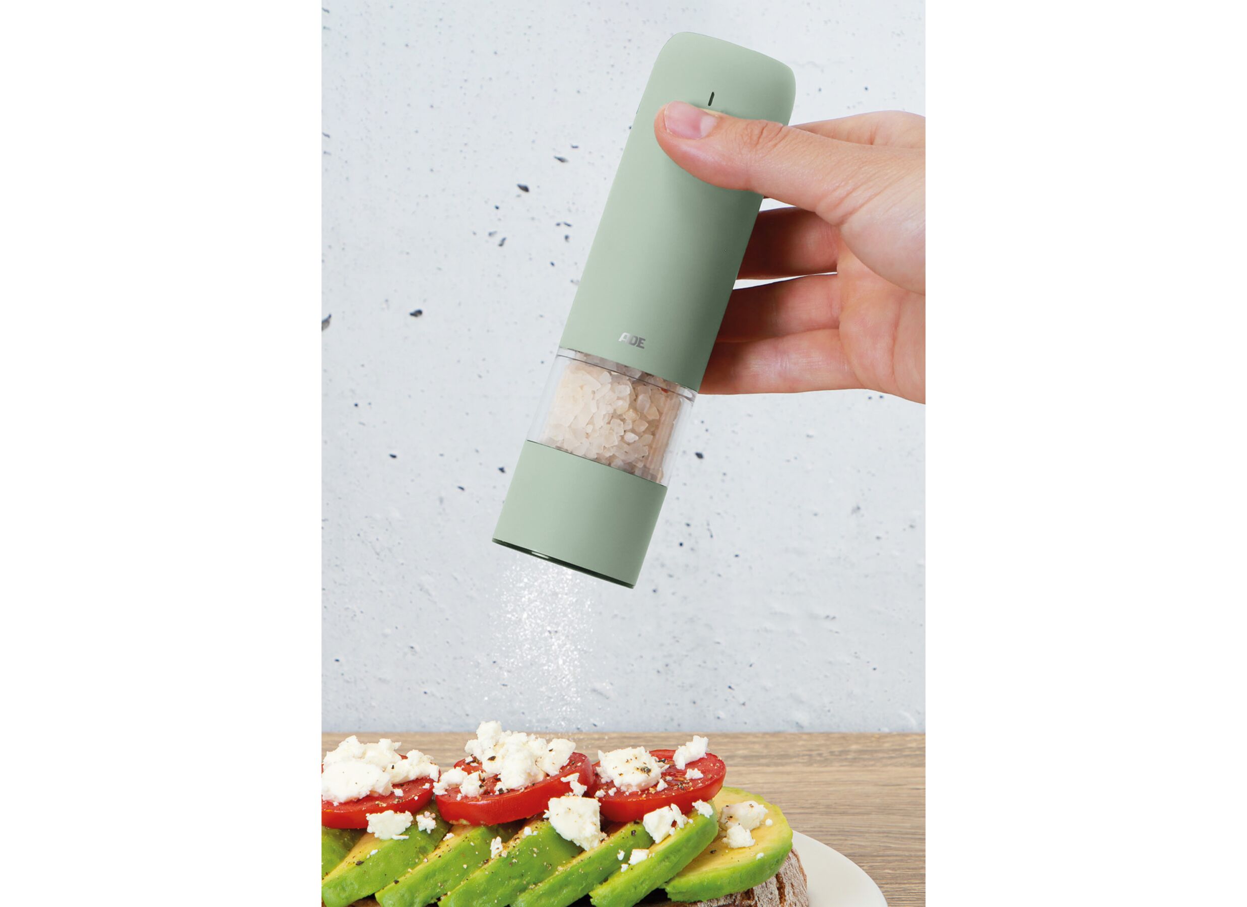 Foto ambiance - Moulin poivre et sel H14cm - acier - sage électrique et rechargeable