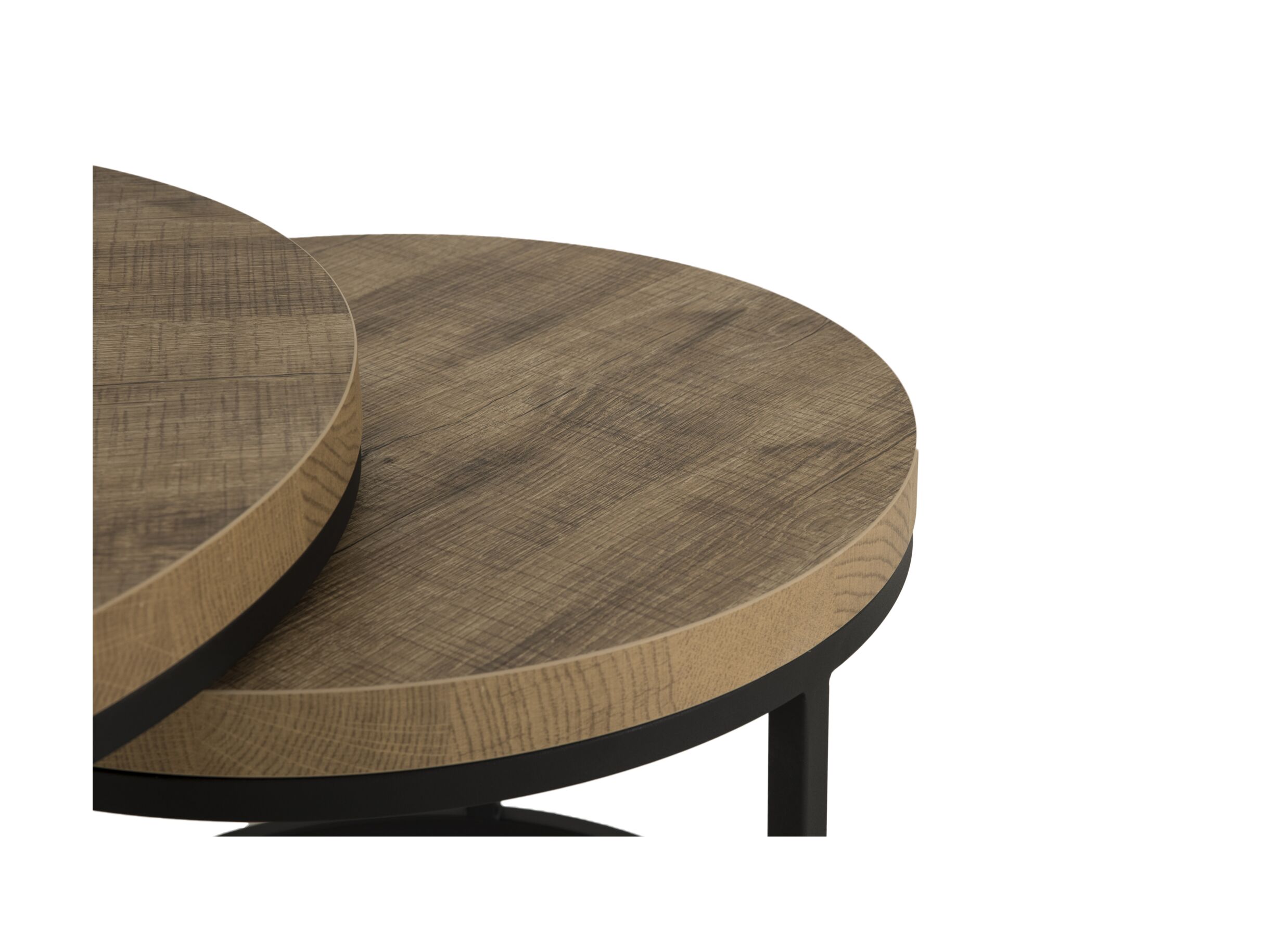 Detailfoto - Bijzettafel SL2303 Ø76xH45,5cm/Ø56xH38,5cm - metaal/decor - tropix set van 2