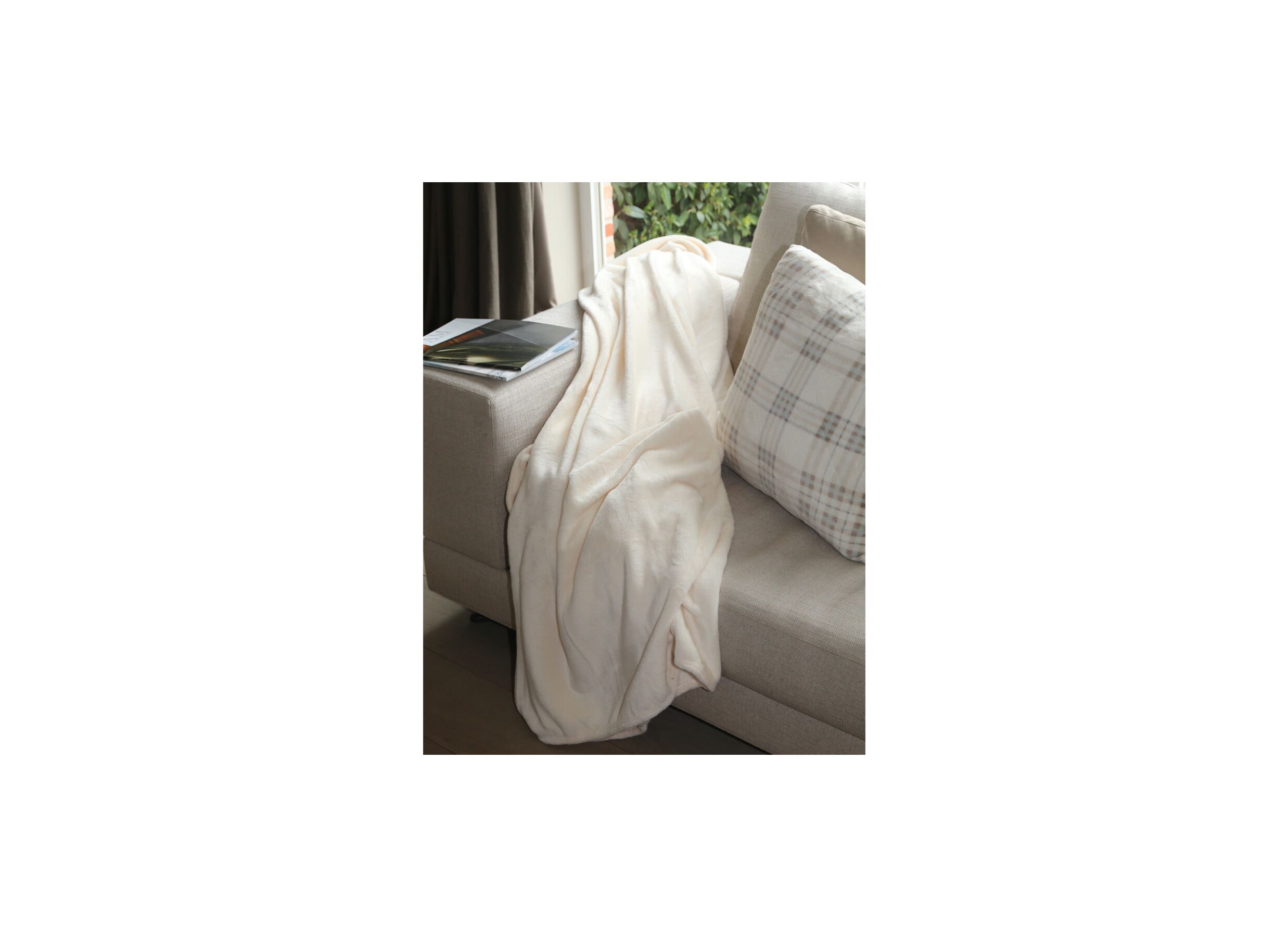 Plaid 130x160cm microfibre beige - Plaid 130x160cm microfibre beige